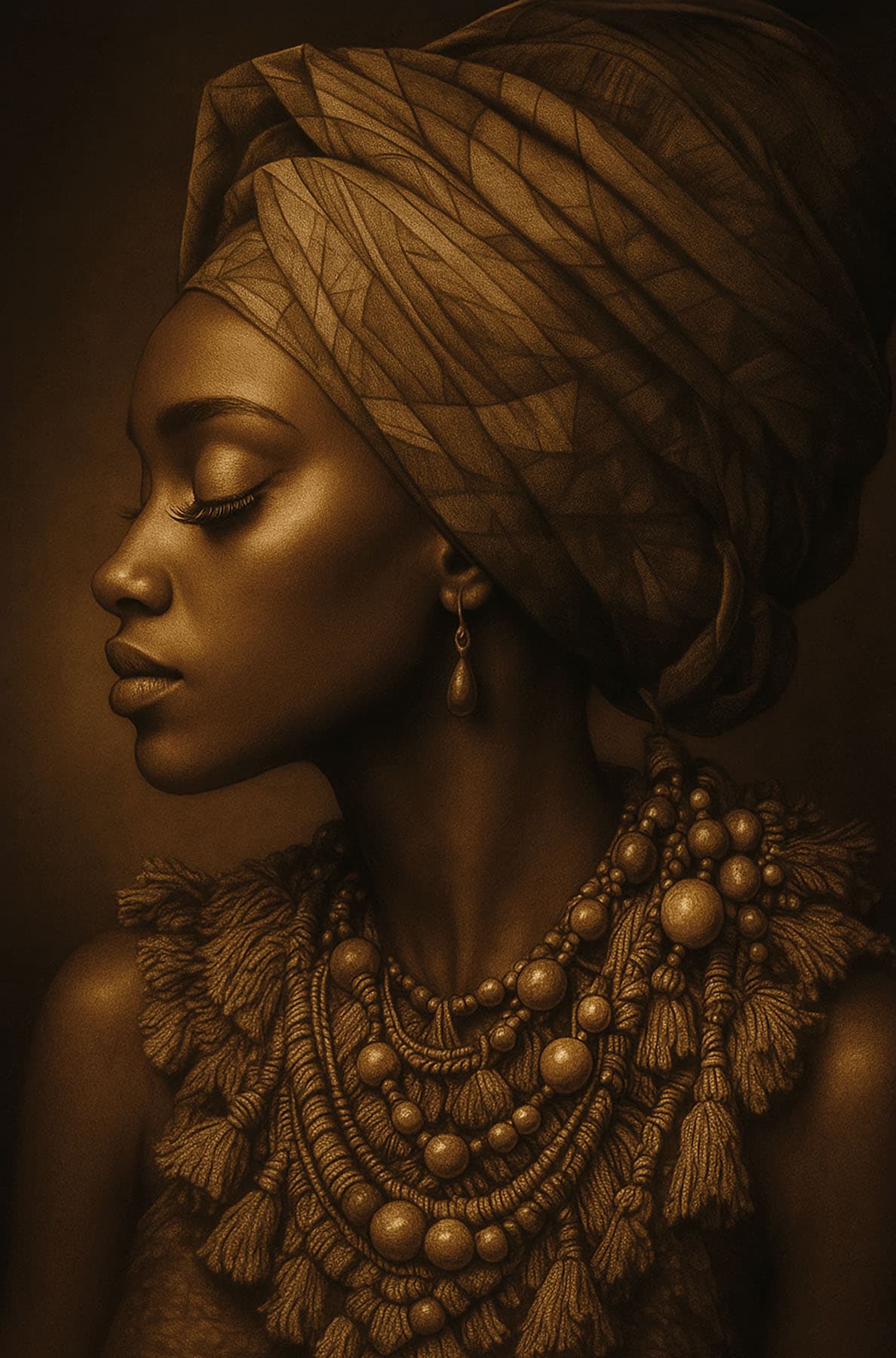 Image of Bönninghoff Leinwandbild "Wandbild AFRIKANISCHE FRAU 78x118 cm – Leinwandbild Keilrahmen Deko" Afrika Frau Portrait 1 Stk. tlg. auf Keilrahmen gespannt