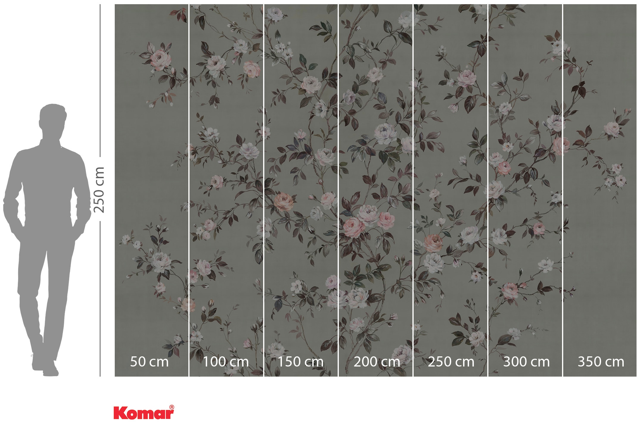 Komar Vliestapete »Digitaldruck Vlies -  Rosellia - Grösse 350 x 250 cm« bedruckt glatt Wohnzimmer, Schlafzimmer