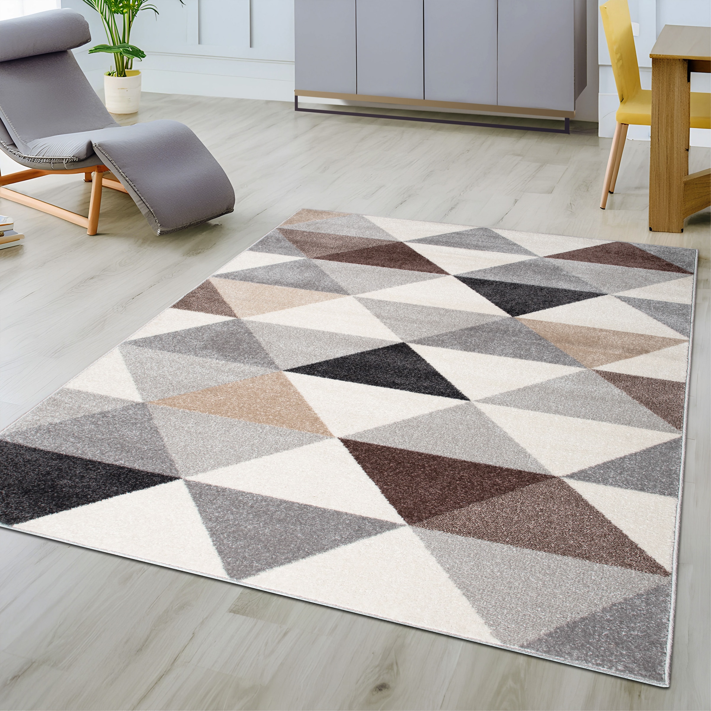 my home Teppich »Berlad Geo«, rechteckig, 9 mm Höhe, mit besonders weichem Flor, Kurzflor, modernes geometrisches Design
