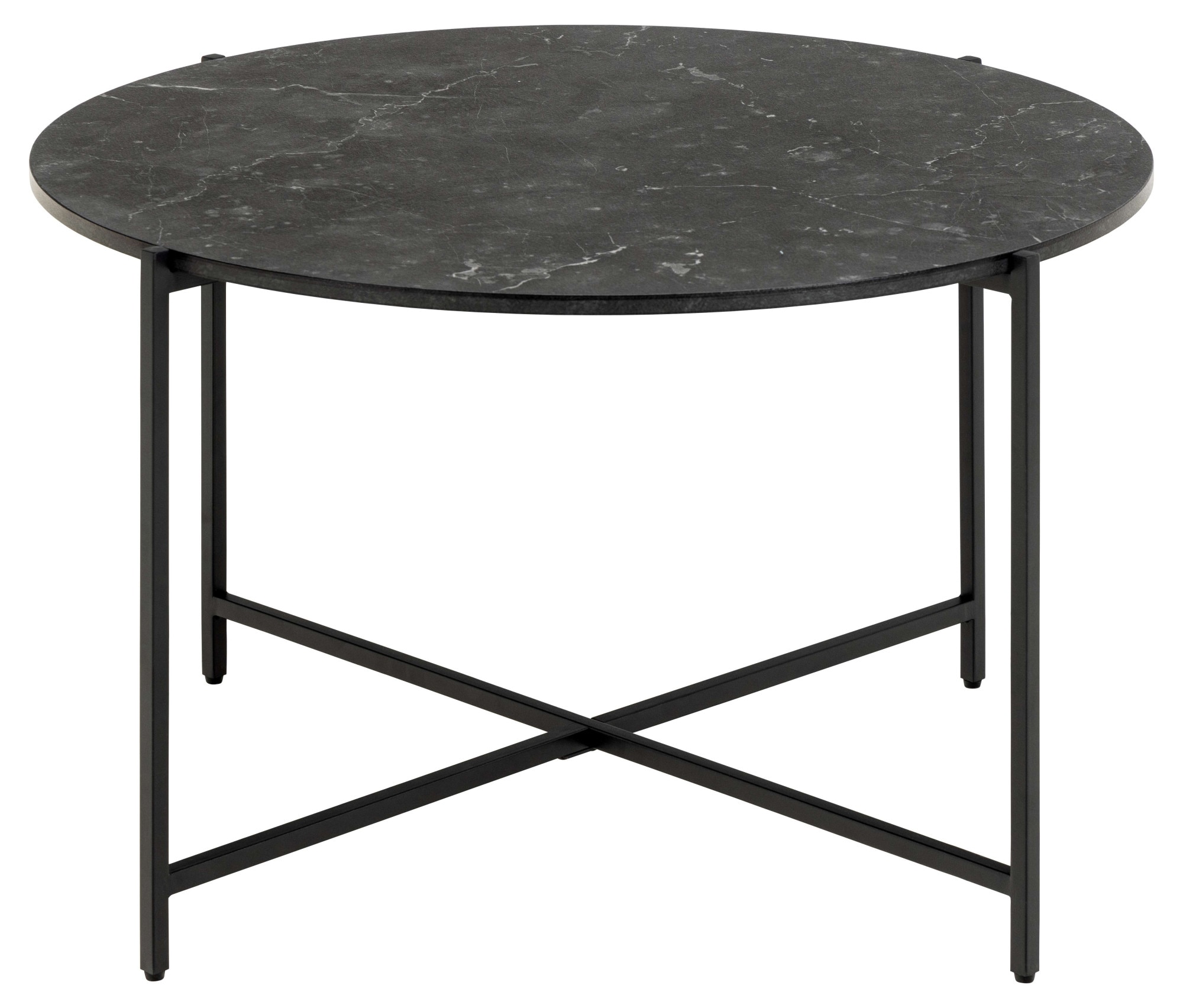 Image of ACTONA GROUP Couchtisch "Lamoine" Rund, Izmir matt schwarz, rau Melamin, Ø70x42 cm