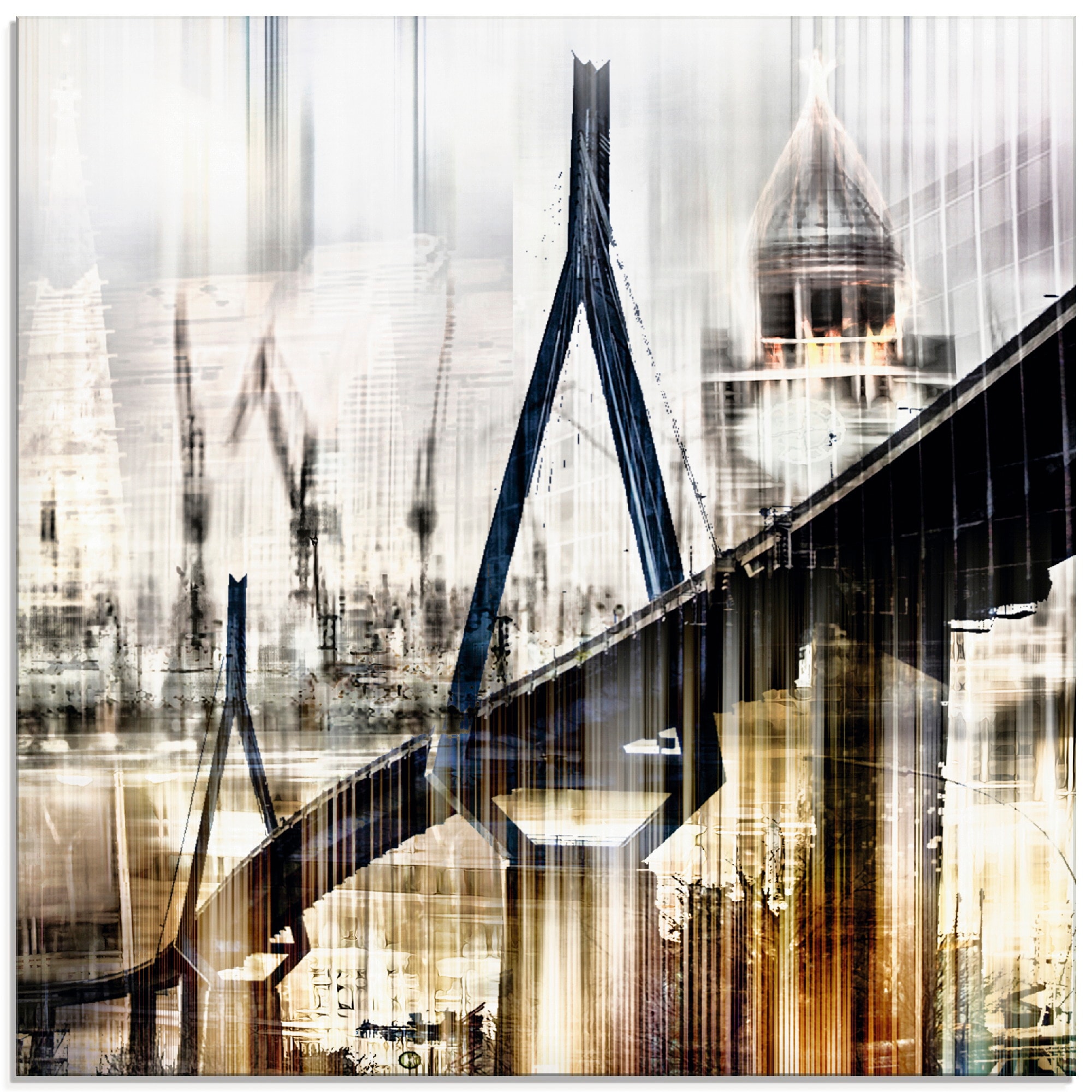 Image of Artland Glasbild "Hamburg Skyline Collage III" Deutschland 1 Stk. tlg. in verschiedenen Grössen