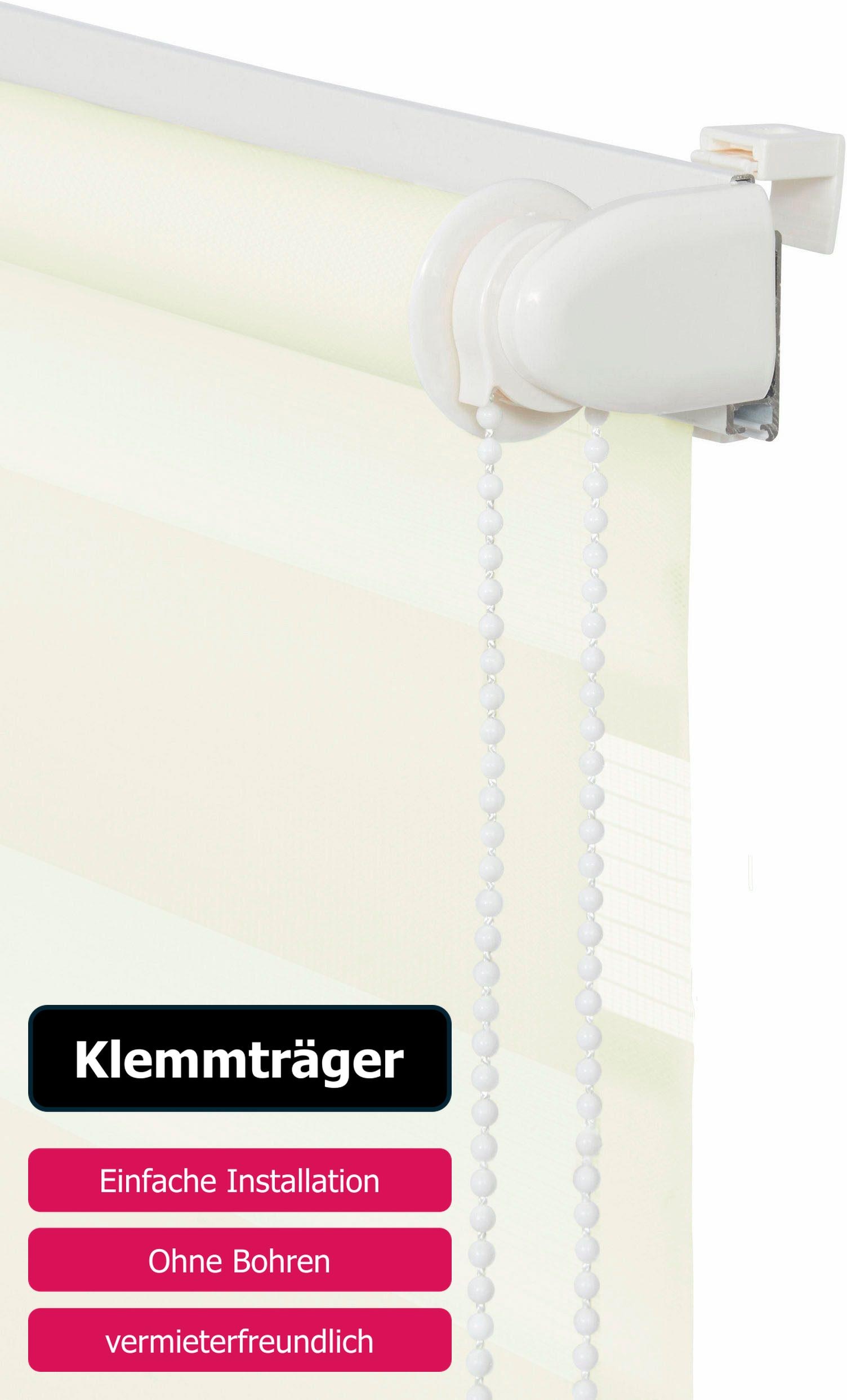 my home Doppelrollo »MARANO«, Lichtschutz, Sichtschutz-Verdunkelung, ohne Bohren, freihängend, Fixmass, Klemmträgern
