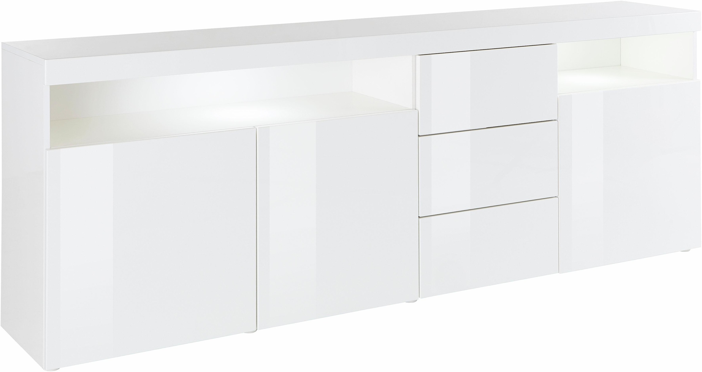 borchardt Möbel Sideboard "Kapstadt, Kommode mit Push-to-open-Funktion, Hochglanz-Dekor" Breite 200cm mit viel Stauraum, 3 Schubfächern und 3 Türen