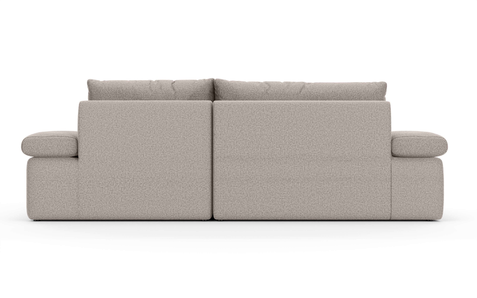 Home affaire Ecksofa »ALVERIE mit Recamiere, moderne Steppung, Masse: B/T/H 274/203/106 cm«, L-Form mit Wellenunterfederung, mit 4 Rückenkissen, pflegeleicht Stoff