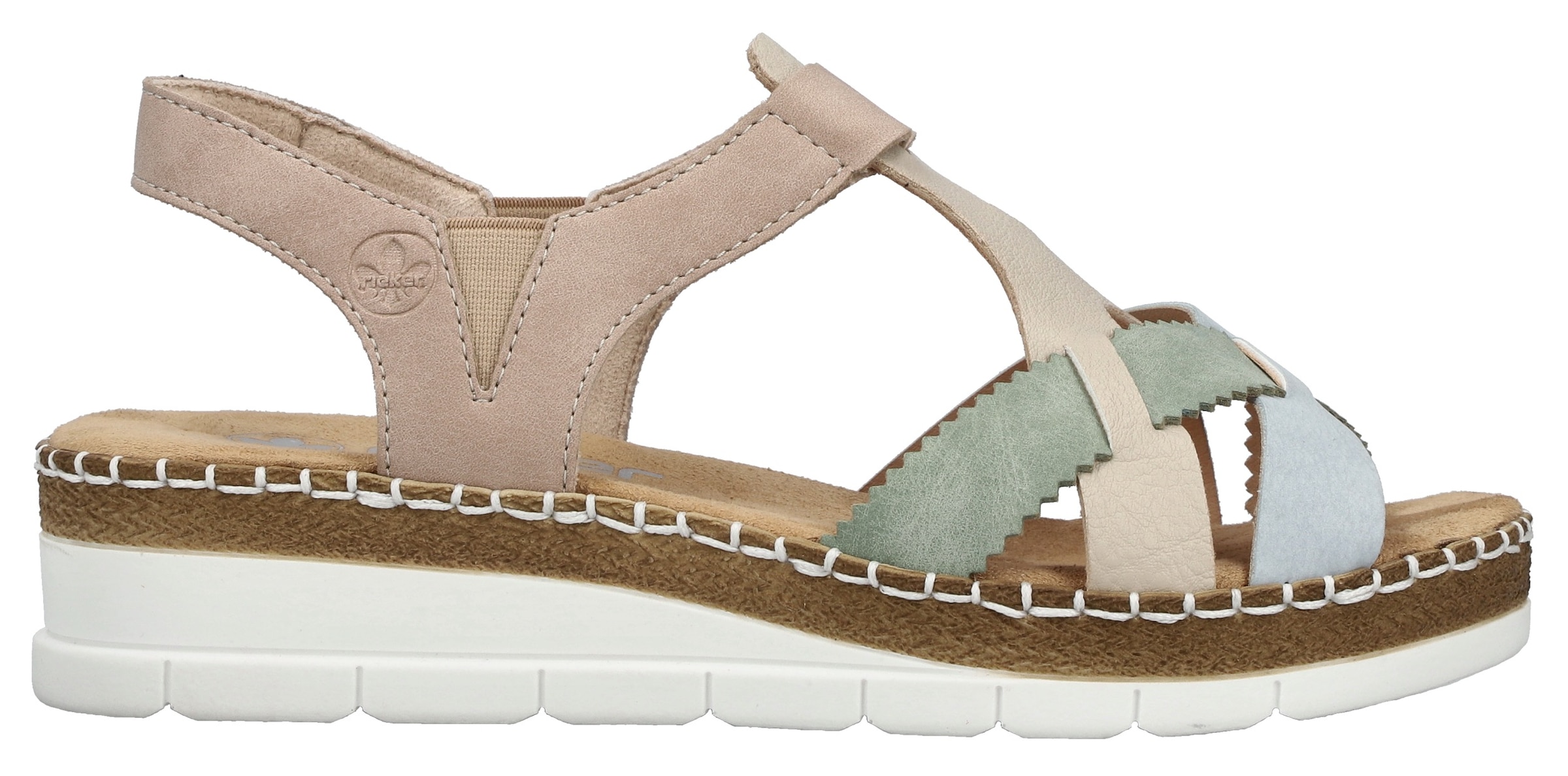 Rieker Sandale  chaussure d'été, sandale compensée, chaussure à enfiler avec élastique