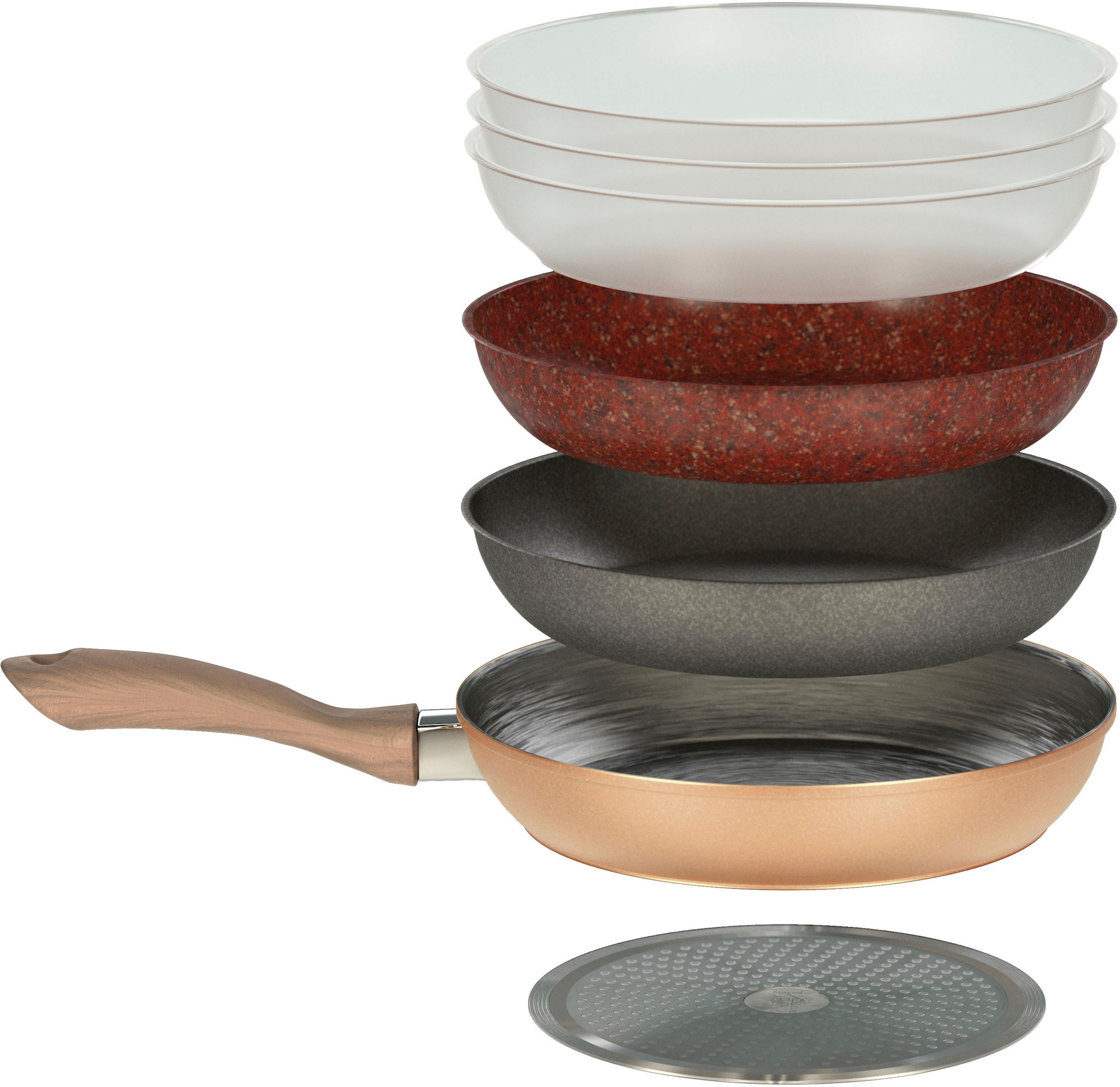 MediaShop Bratpfanne »Copper & Stone«, Aluminium, Ø 28 cm, Induktion