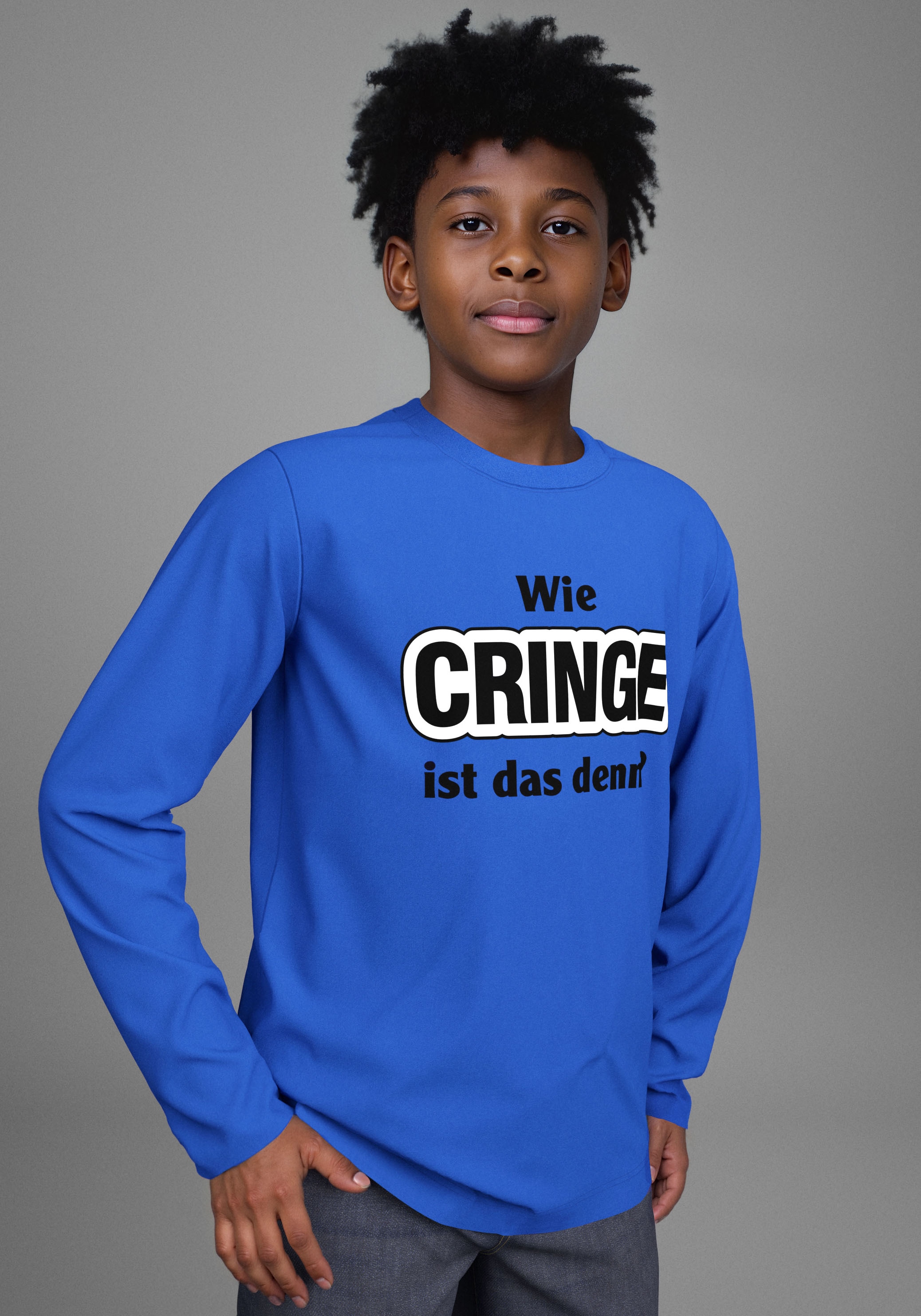 Image of KIDSWORLD Langarmshirt "Spruch: Wie CRINGE ist das denn?" Sprücheshirt, immer einen lässigen Spruch