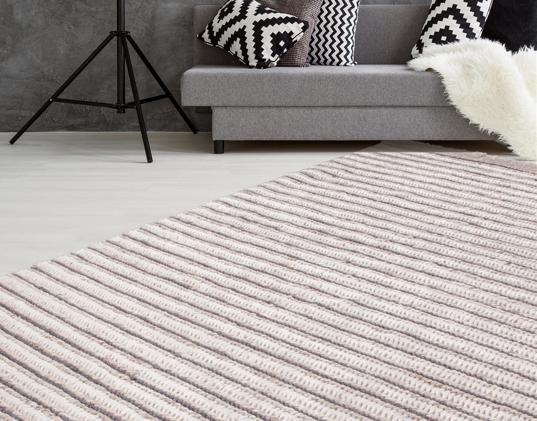 Image of calo-deluxe Teppich "Bature 305" rechteckig 10 mm Höhe Wolle und Viskose mit Fransen, Wohnzimmer