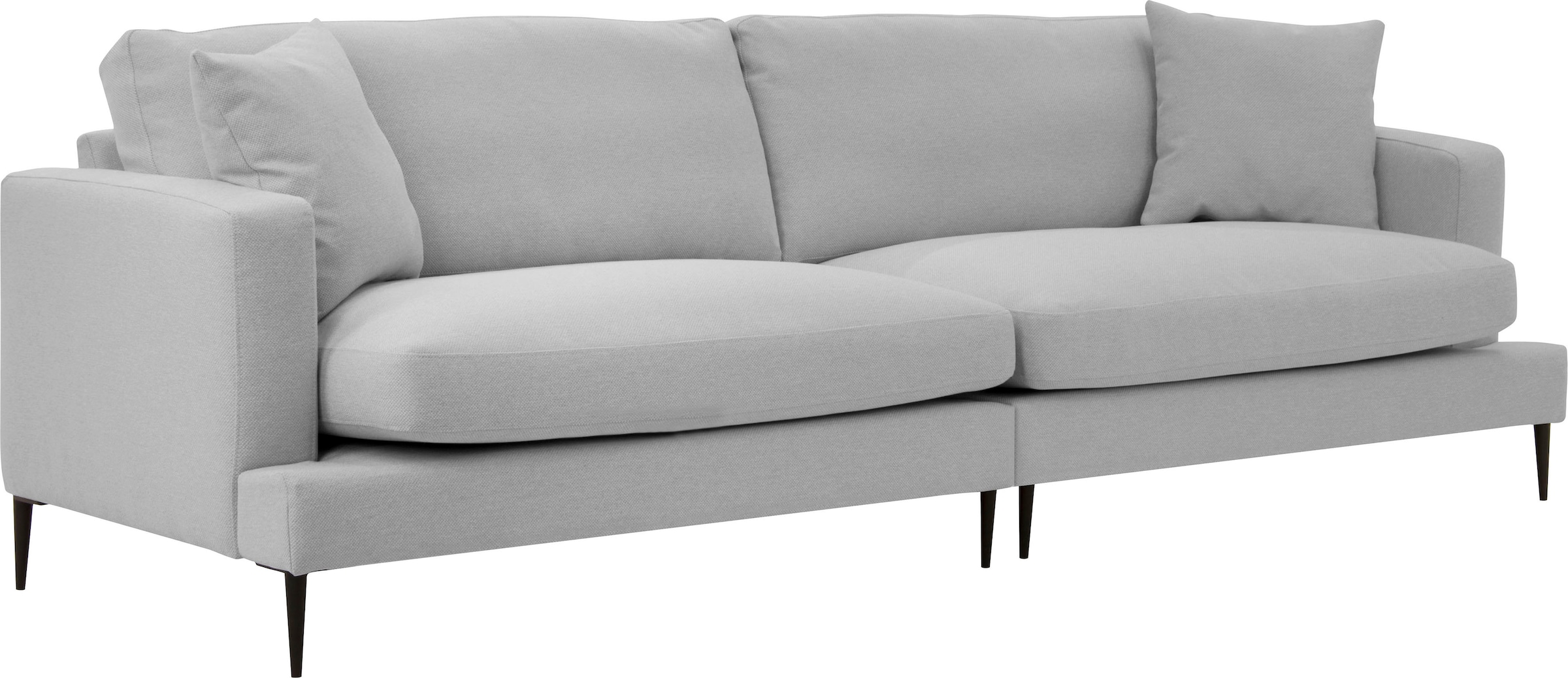 Leonique 3-Sitzer »Cozy elegantes Designsofa, Masse B/T/H: 211/97/80 cm«, mit losen Kissen und Metallbeinen