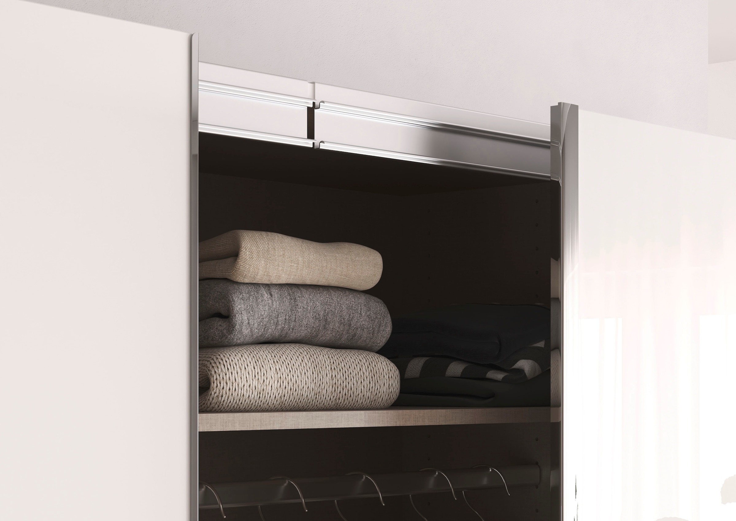 rauch Armoire à portes coulissantes »Kleiderschrank Schrank Garderobe Wäscheschrank Ankleide SYNCRONO« Mitteltüren öffnen parallel, Breiten 271/316/361 cm Höhen 211/230 cm,  Mitteltüren mit praktischer Synchron-Öffnung MADE IN GERMANY