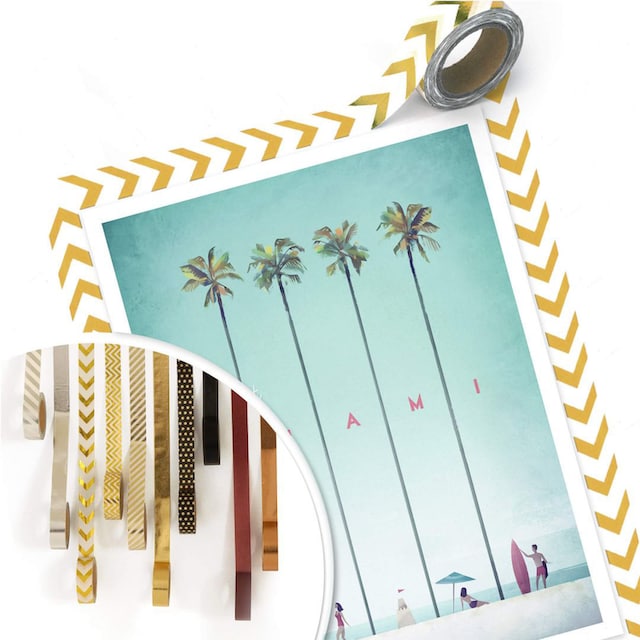 Wall-Art Poster »Palmen Urlaub Miami Strand«, Strand, (1 St.), Poster,  Wandbild, Bild, Wandposter kaufen