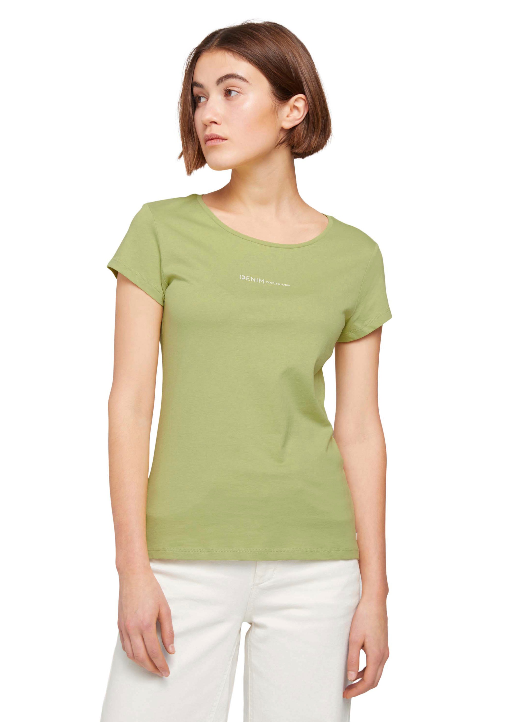 Image of TOM TAILOR Denim Rundhalsshirt, mit Logo-Schriftzug mittig auf der Brust bei Ackermann Versand Schweiz