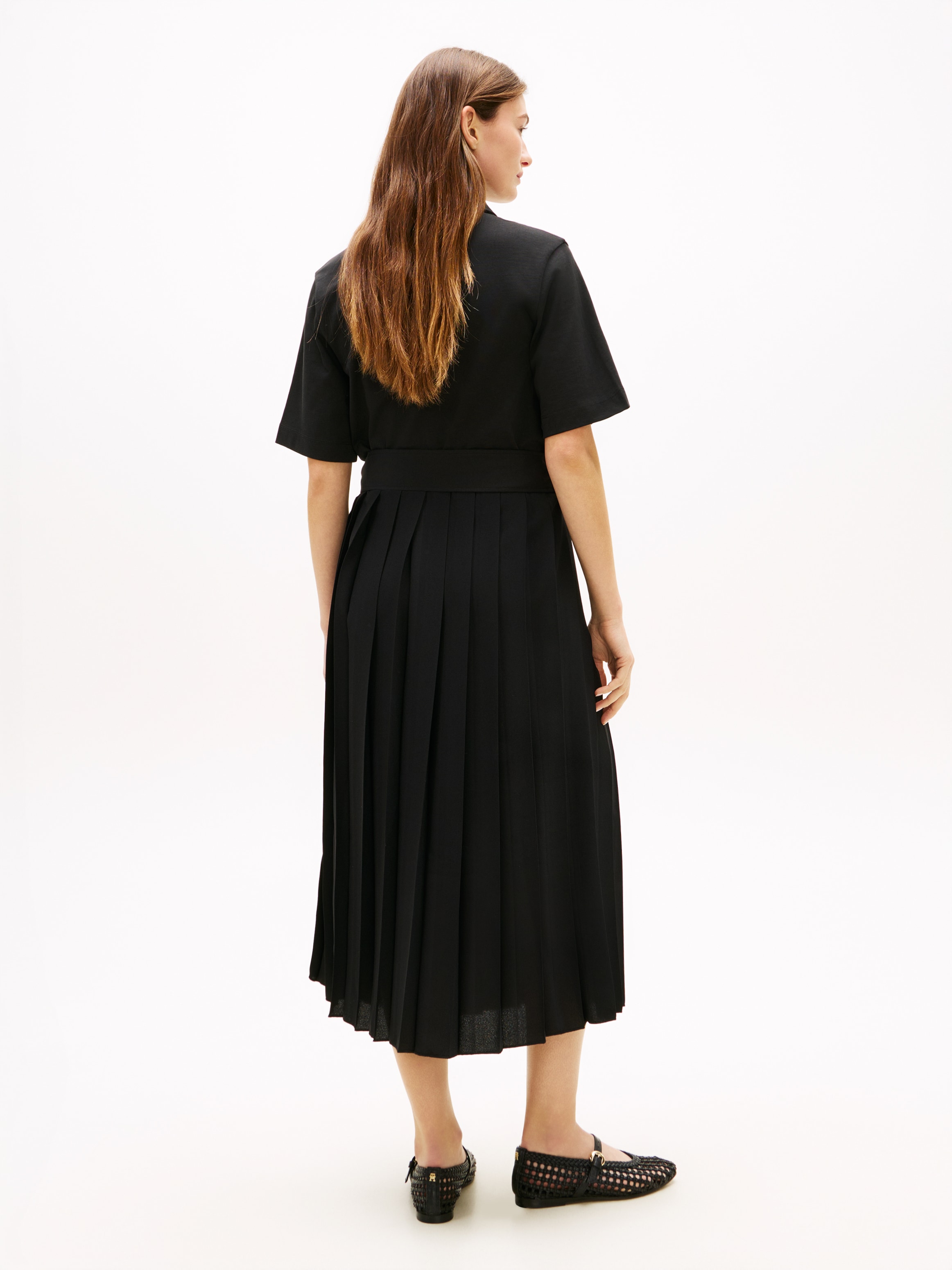 Tommy Hilfiger Hemdblusenkleid »GOLD BUTTON MIX MEDIA DRS« mit Bindegürtel