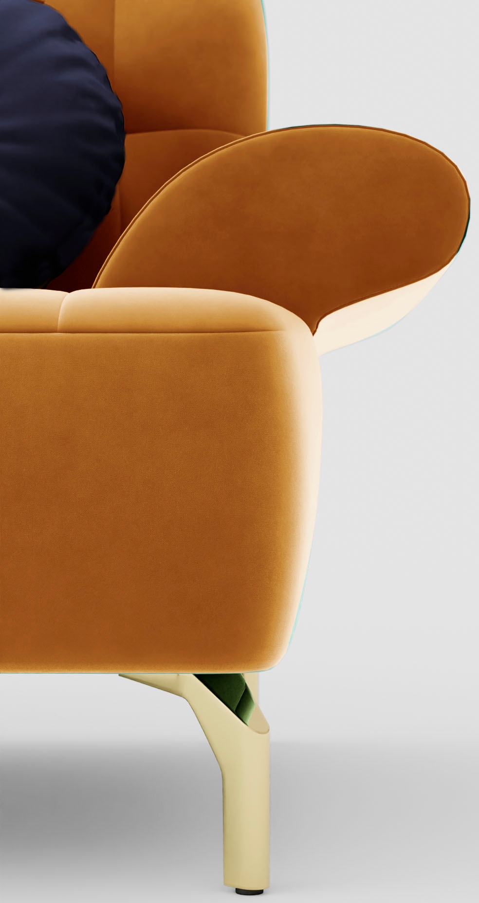 sit&more 2,5-Sitzer »Orient 1« inkl. 2 Zierkissen mit Strass-Stein, goldfarbene Metallfüsse