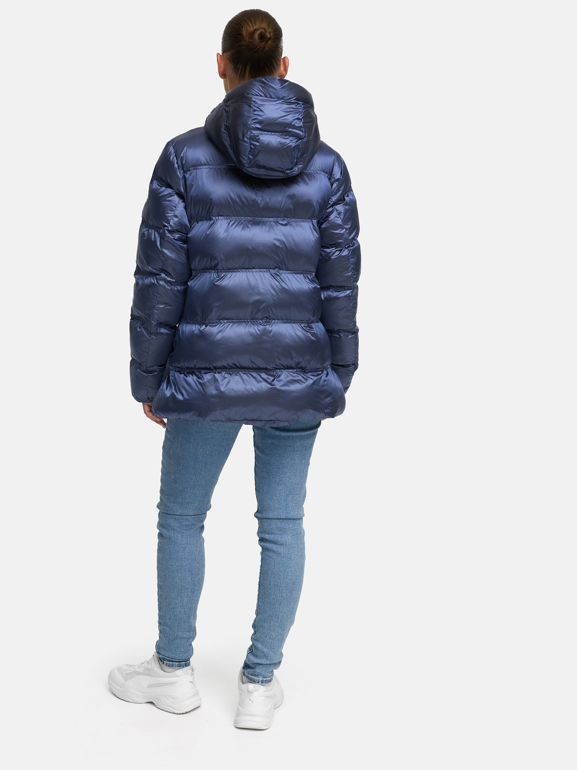 MANISA Steppjacke, mit Kapuze, mit Stehkragen, Kapuze und elastischem Ärmelsaum