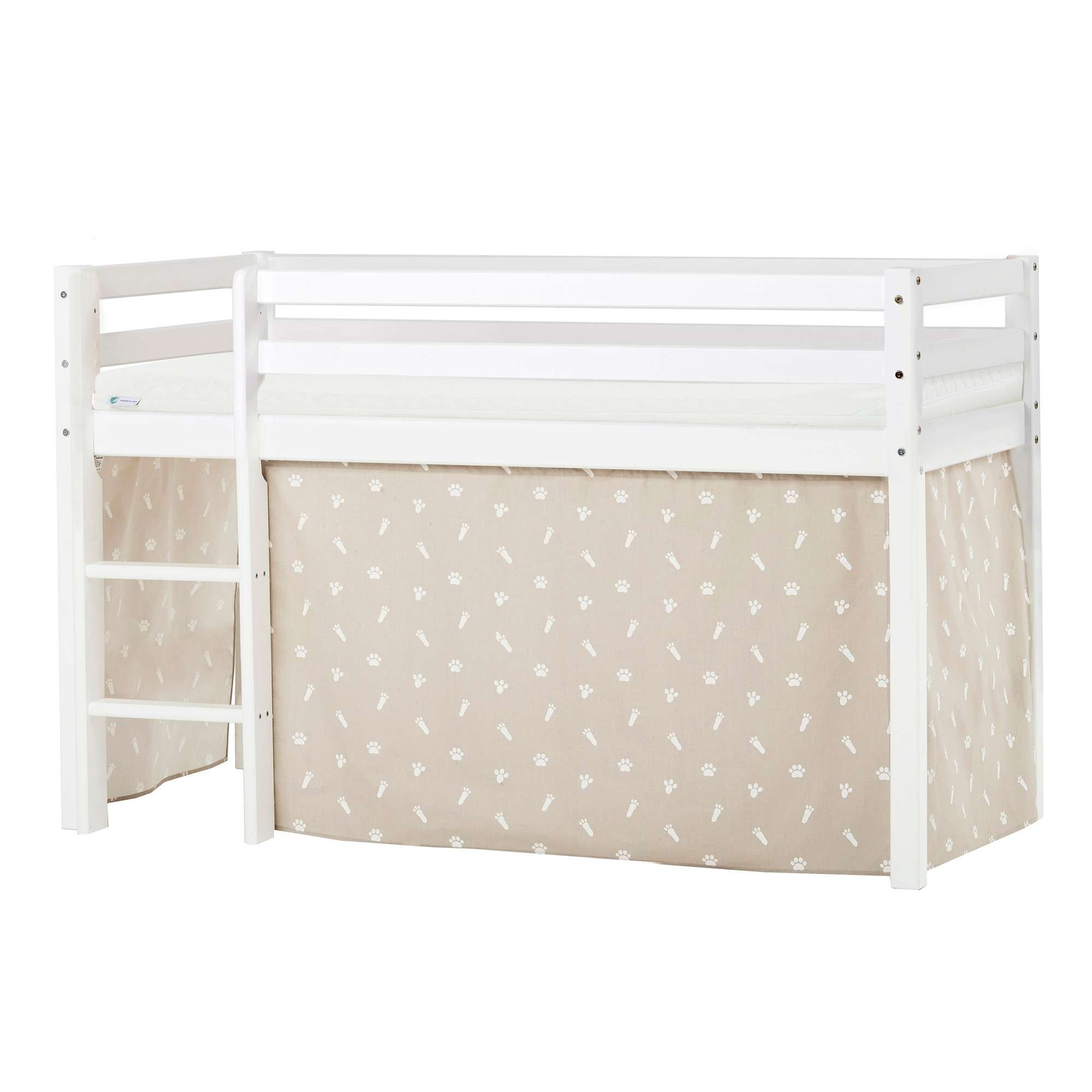 Hoppekids Hochbett »ECO Dream, Kinderbett, Spielbett, Halbhohes Bett aus Massivholz«, inkl. Vorhang-Set Creator, Bettgrösse & Matratze wählbar