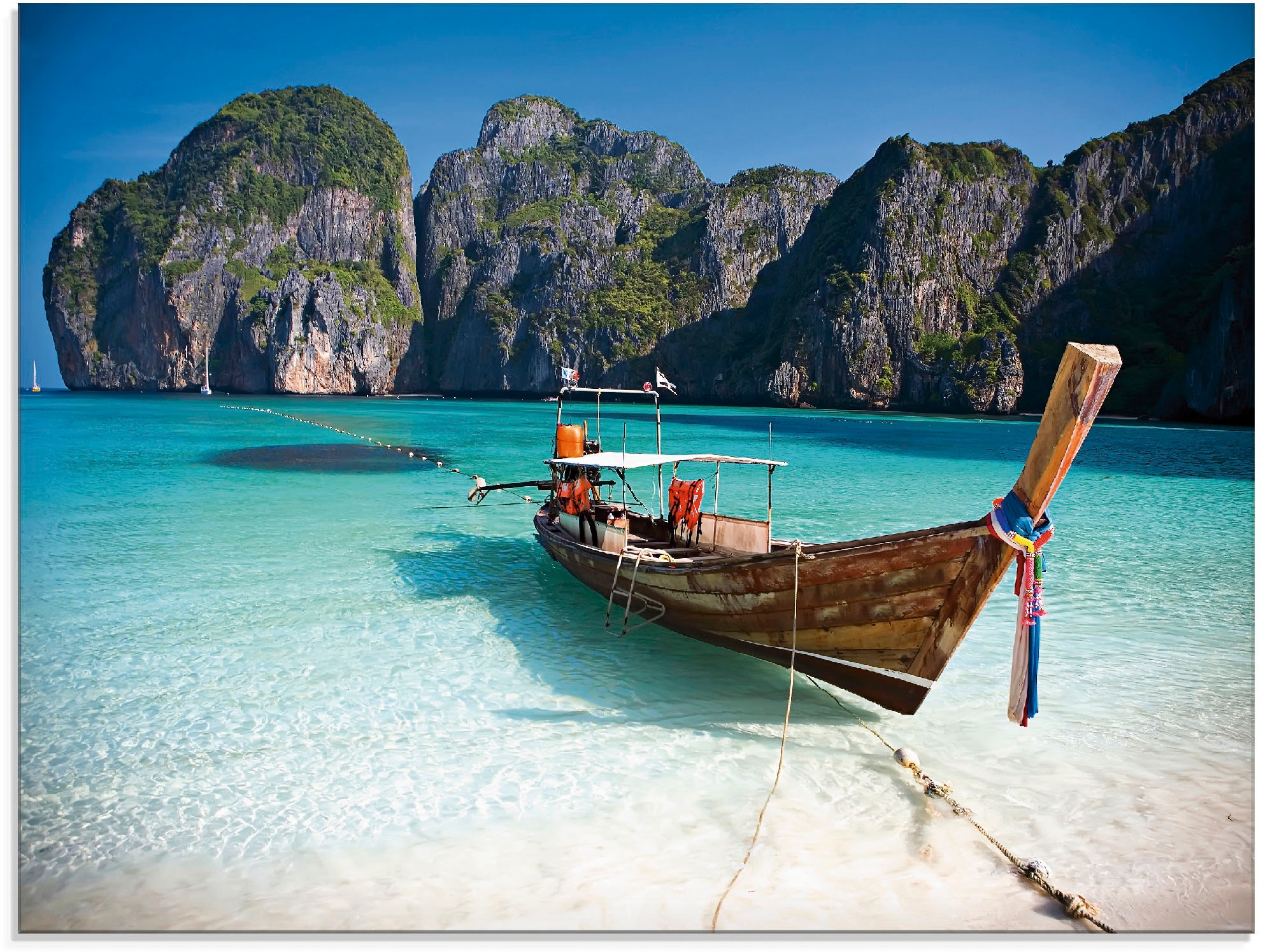 Artland Glasbild »Maya Bay, Koh Phi Phi Leh, Thailand« Boote & Schiffe 1 Stk. tlg. in verschiedenen Grössen