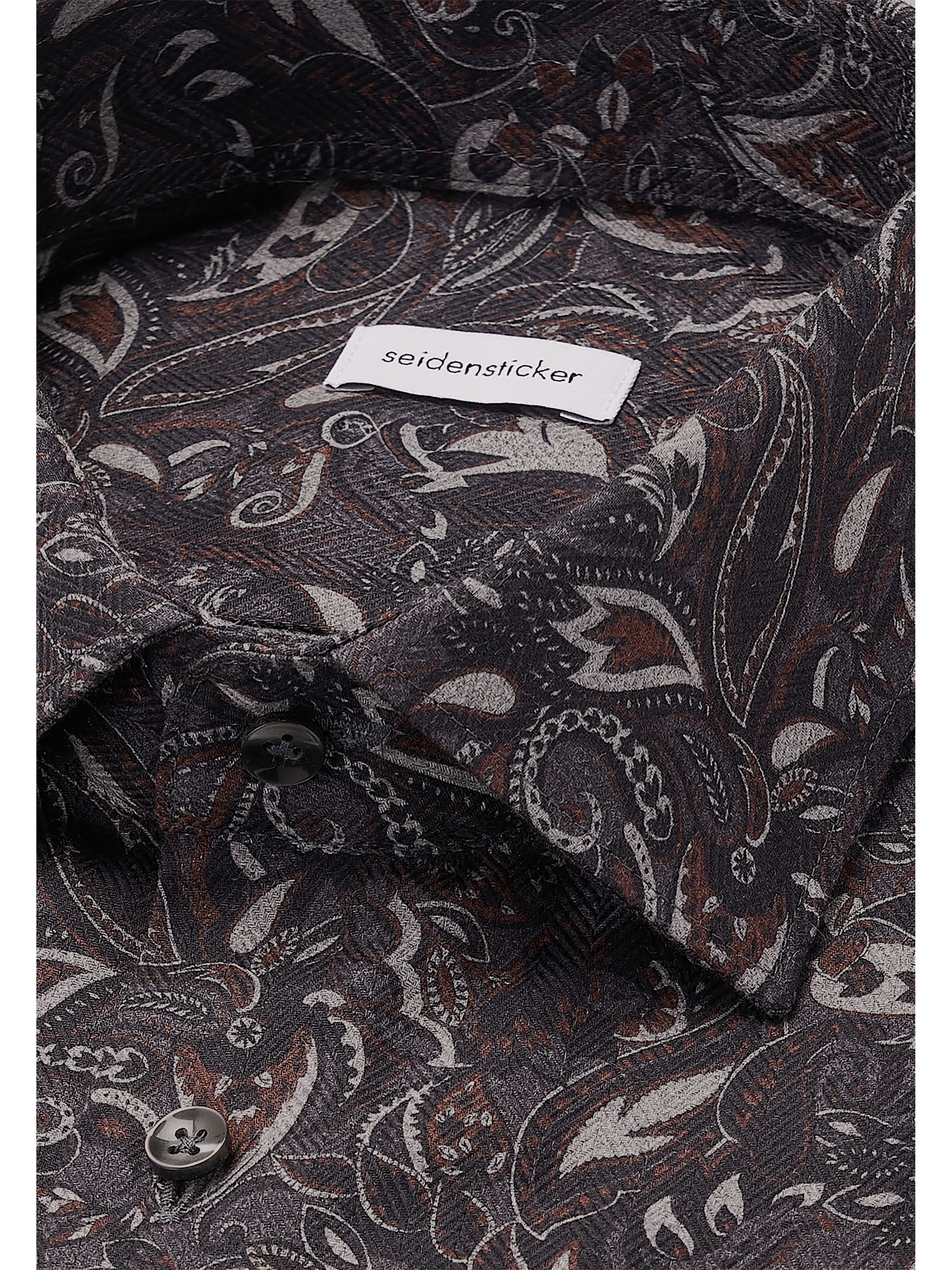 seidensticker Flanellhemd »Schwarze Rose« Slim 1/1 Kentkragen Geblümt