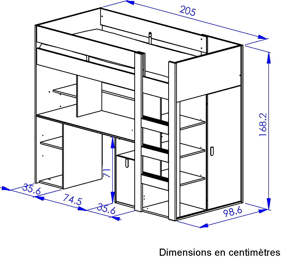 Gami Lit superposé »Lugano« All-in-one Bett