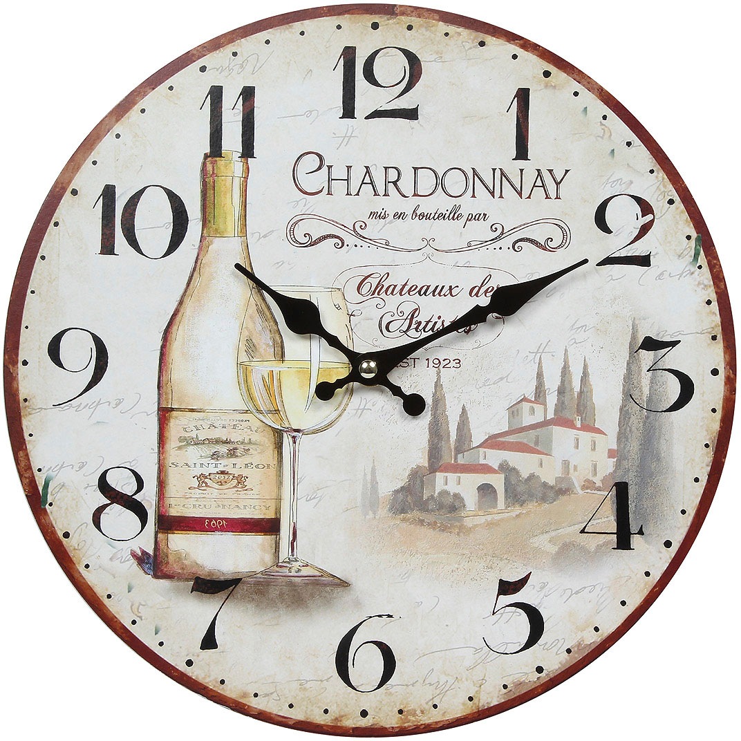 Image of Ambiente Haus Wanduhr "Wanduhr - Wein 28cm"