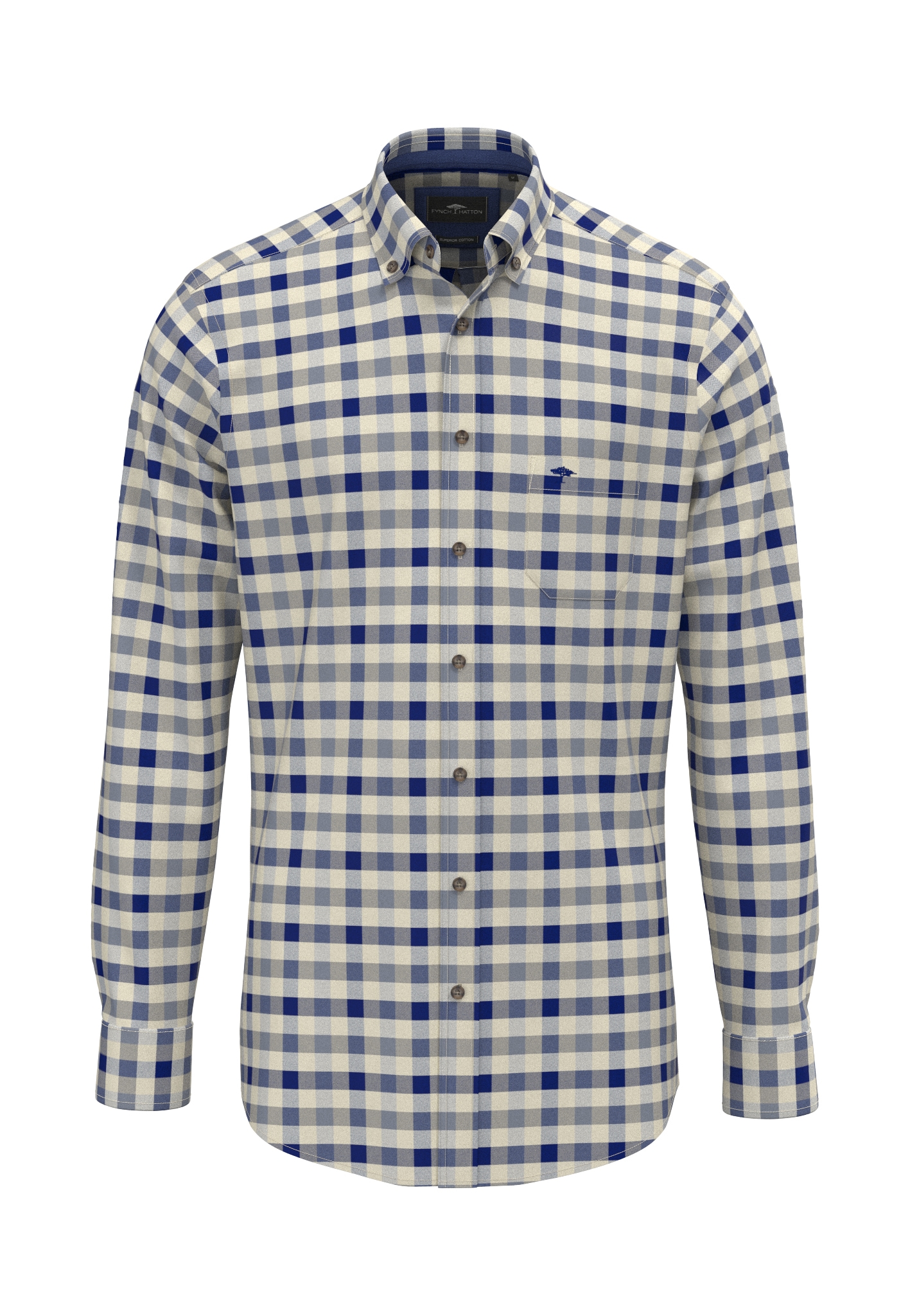 FYNCH-HATTON Chemise à carreaux avec col boutonné