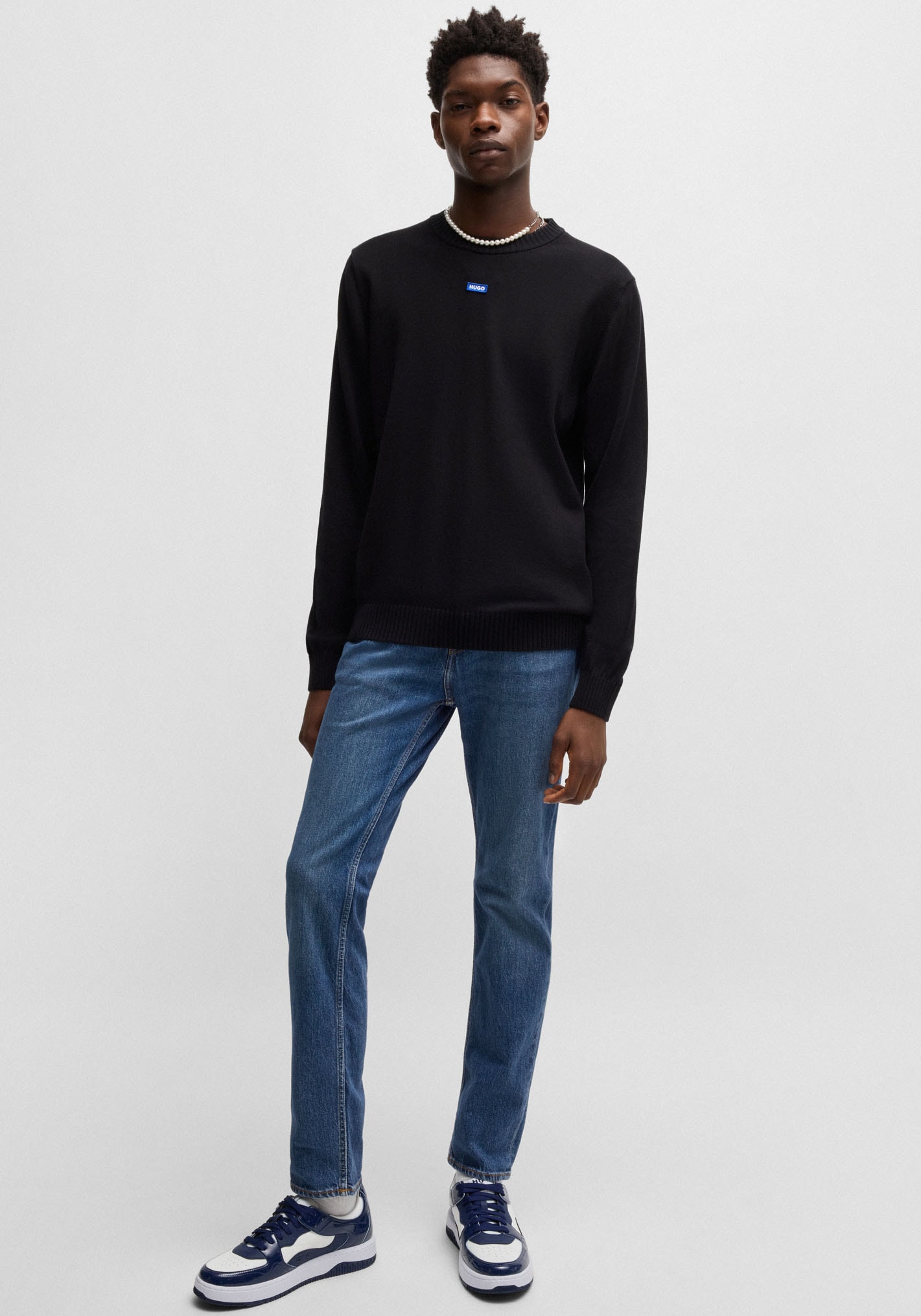 HUGO Blue Slim-fit-Jeans »Ash« mit Stone-washed-Finish