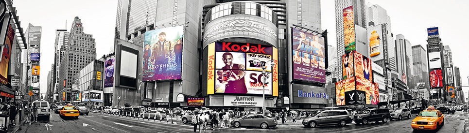 Image of Papermoon Fototapete »New York Time Square Panorama«, matt, Vlies, 2 Bahnen, 350 x 100 cm bei Ackermann Versand Schweiz