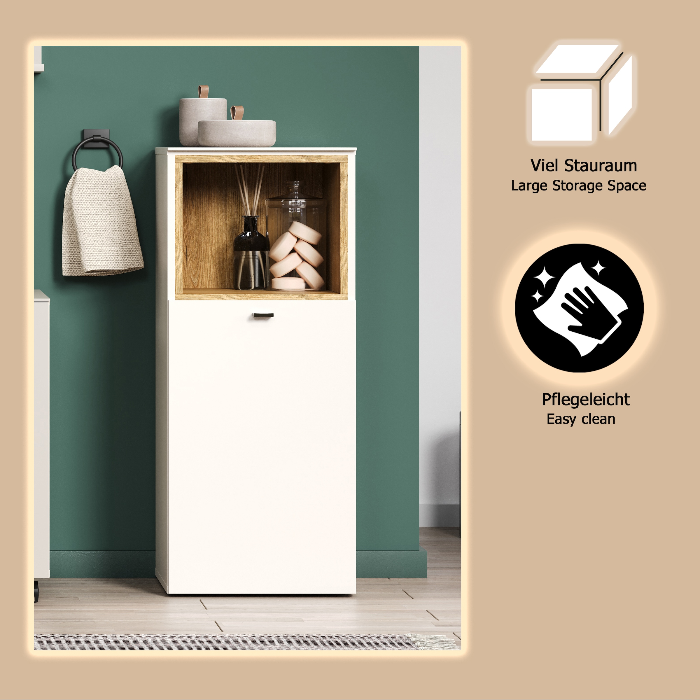 welltime Unterschrank »San Pedro« 1 Stk. tlg. Standschrank mit Soft-Close Funktion - (B/T/H) 40/31/95 cm