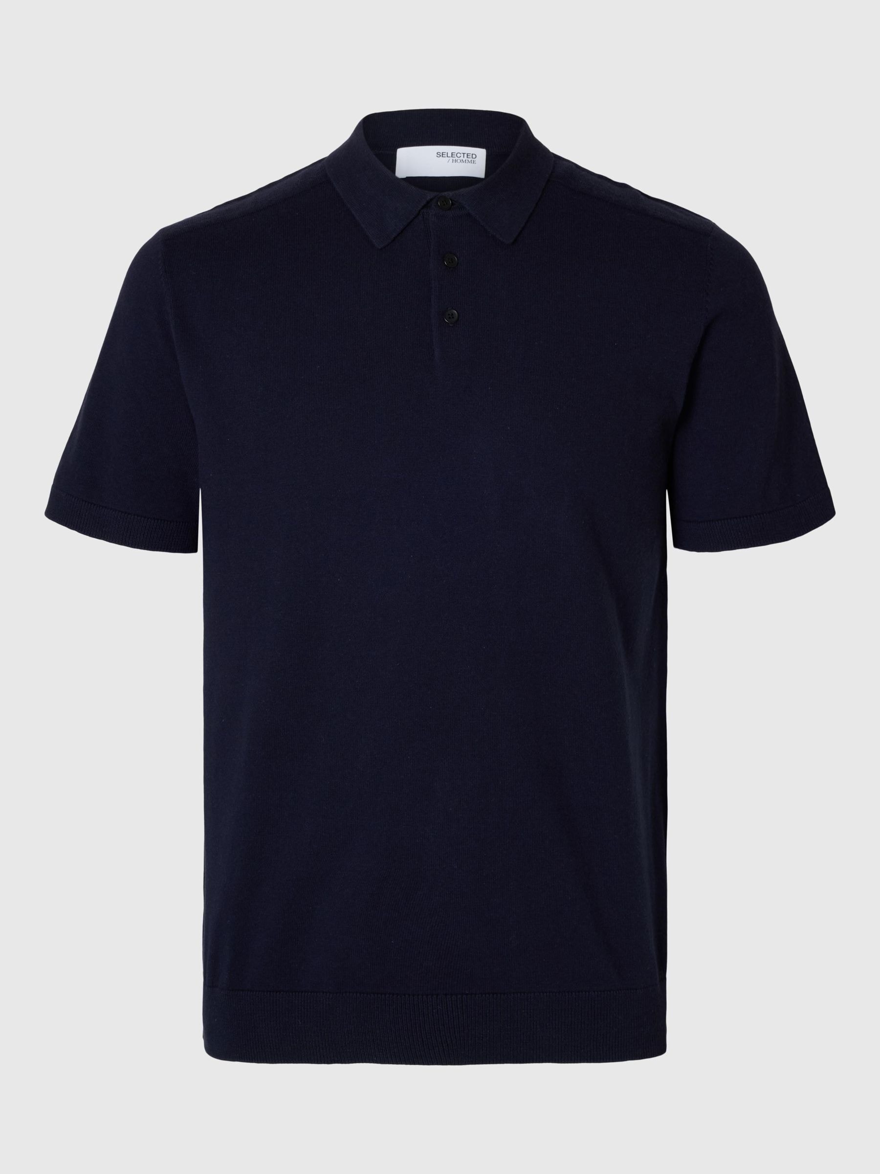 SELECTED HOMME Poloshirt »SLHBERG SS KNIT POLO NOOS«, aus Feinstrick