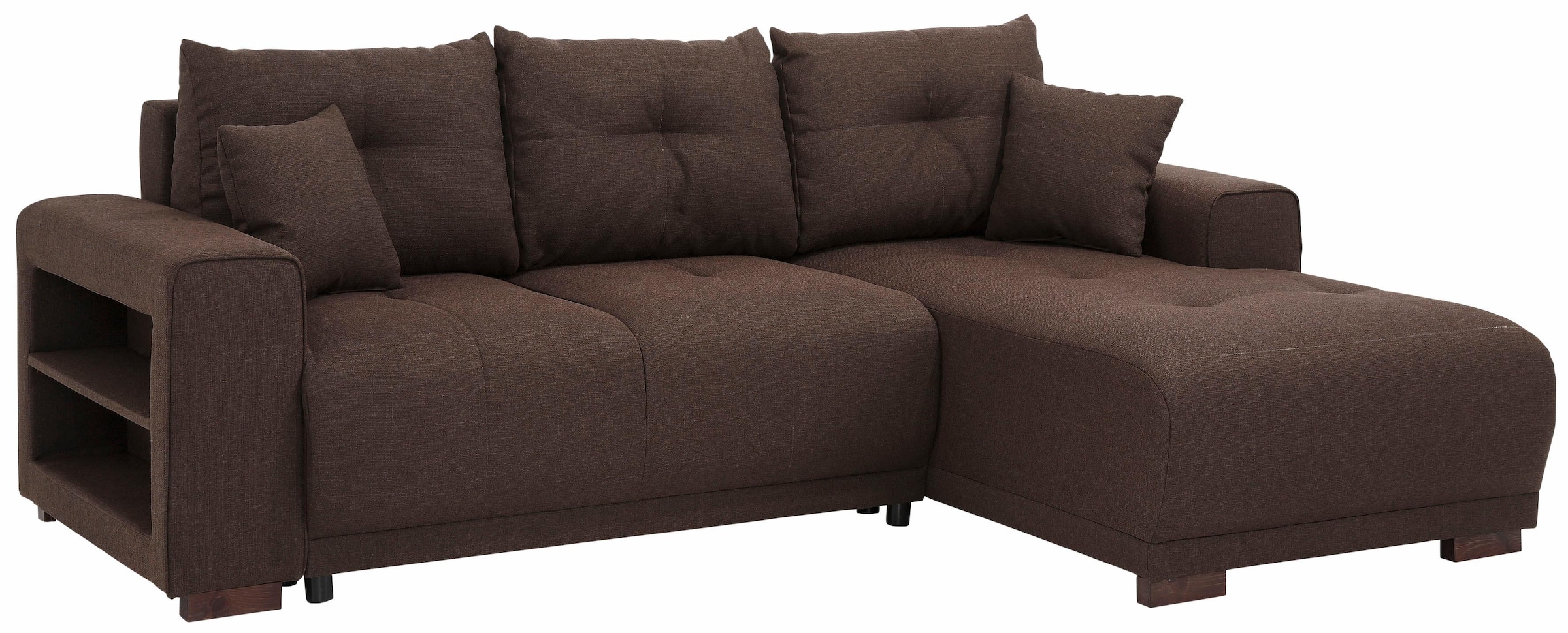 Home affaire Ecksofa »Viborg L-Form«, mit Regal in der Armlehne, wahlweise mit Bettfunktion