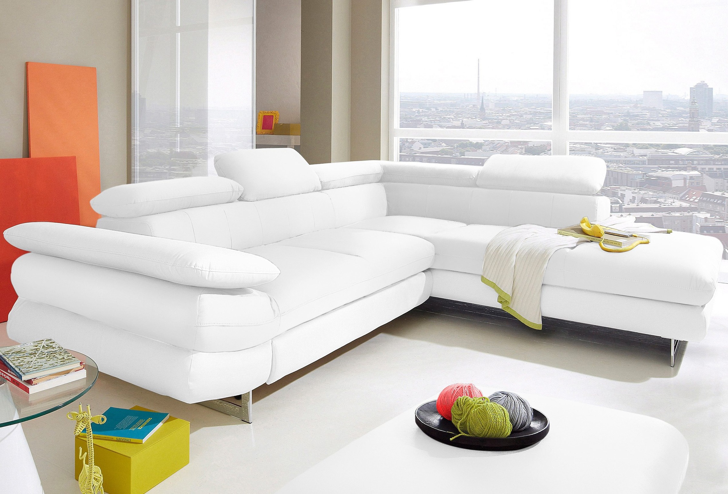 INOSIGN Ecksofa »Solution L-Form«, mit Arm- & Kopfteilverstellung, wahlweise mit Bettfunktion