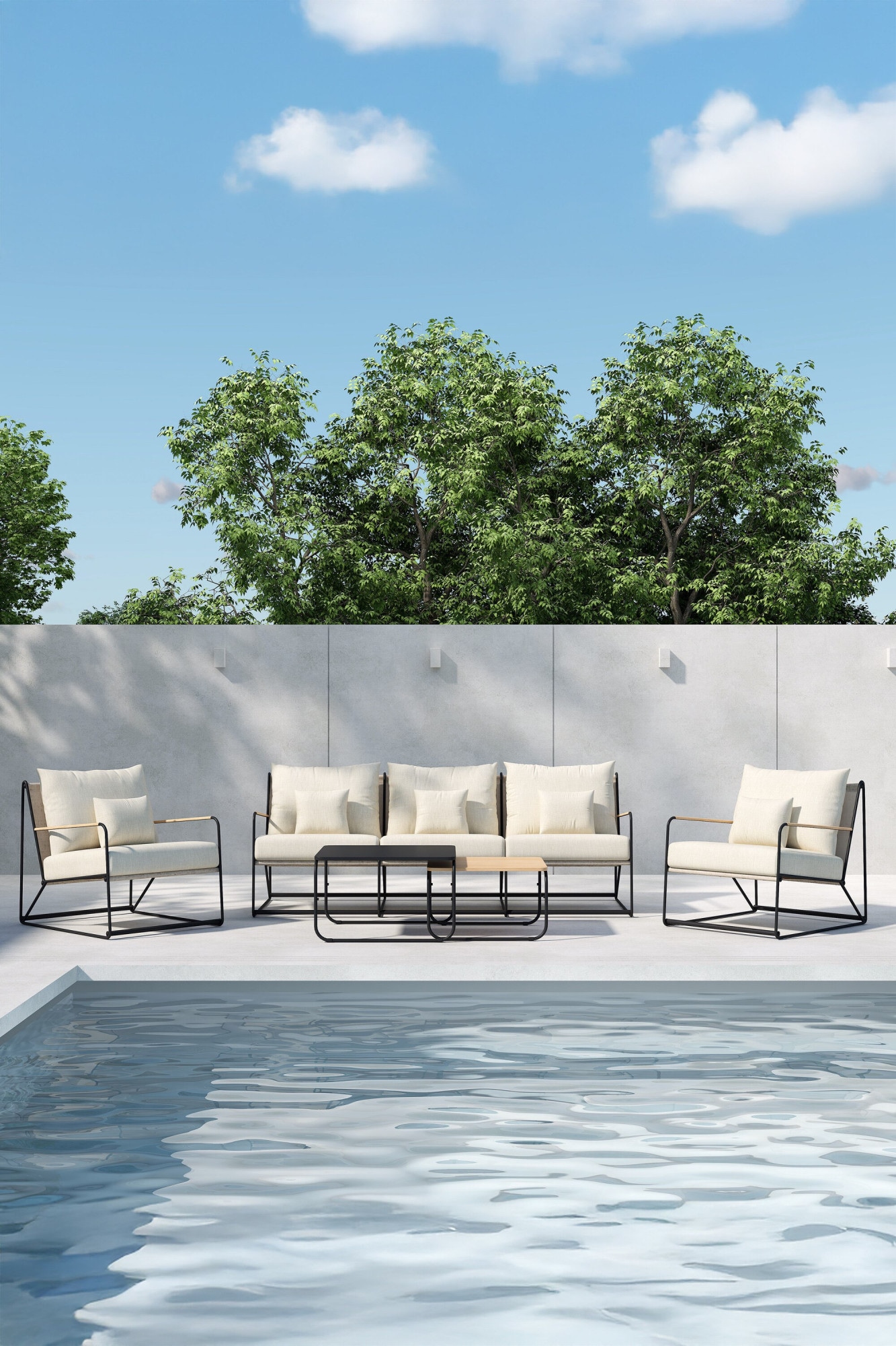 Image of Venture Home Gartenlounge-Set "Palazzo, grosszügiges Outdoor-Set für hohen Sitzkomfort" 5 tlg. Loungemöbel mit Stoffbezug, angenehm, weich