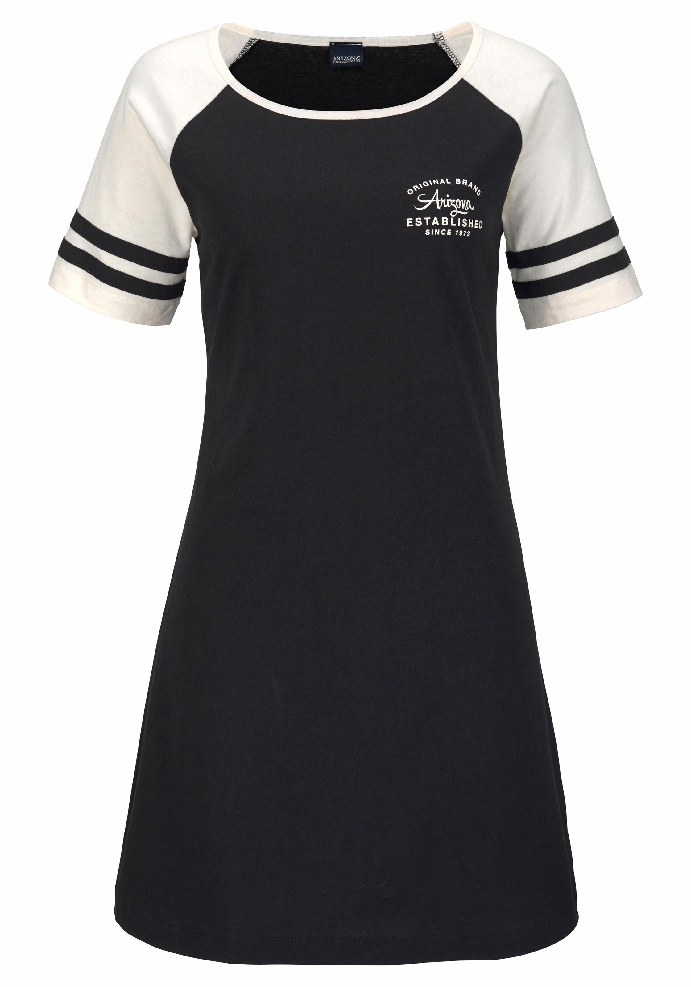 Arizona Nachthemd mit Raglanärmeln in Kontrastfarbe