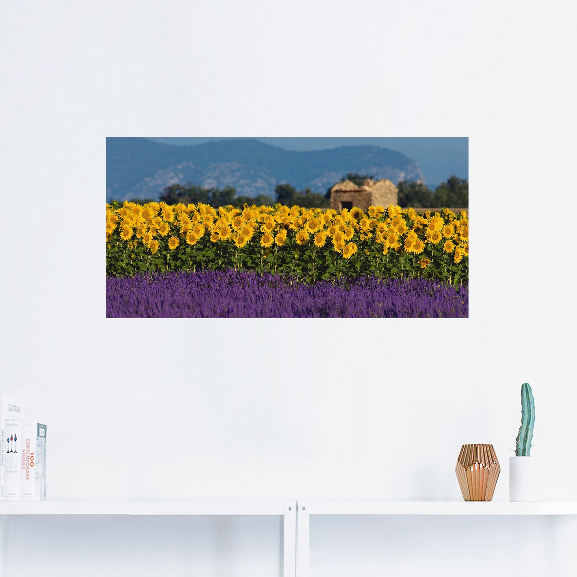 Artland Wandbild »Lavendel Sonnenblumen in der Provence«, Blumenwiese, (1 St.), als Alubild, Leinwandbild, Wandaufkleber oder Poster in versch. Grössen