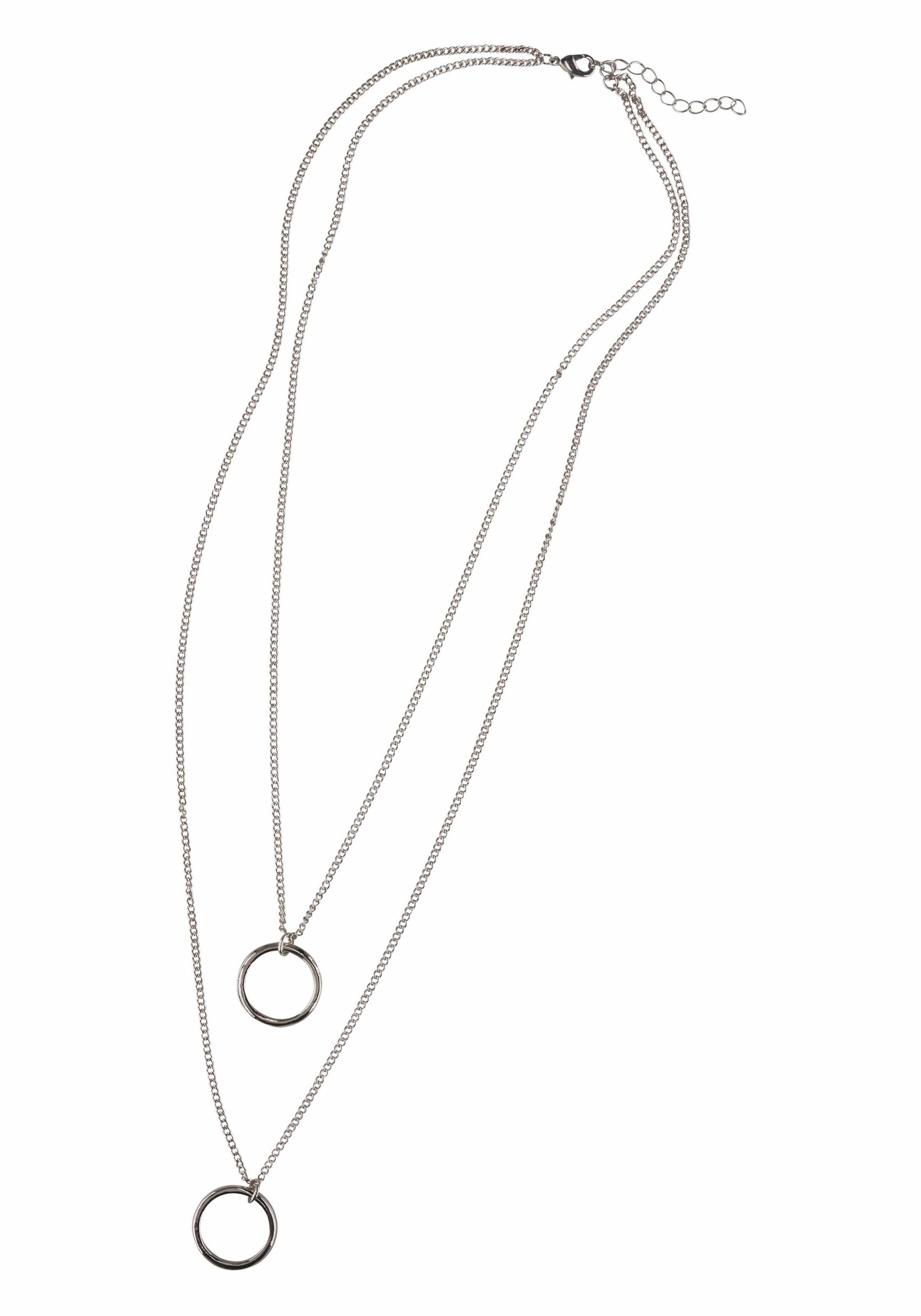 Image of Firetti Lange Kette "doppelreihige Kette mit 2 Ringanhängern"