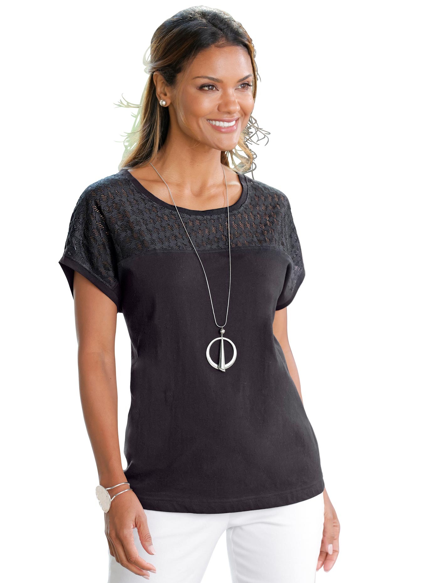 Image of Classic Basics Spitzenshirt »Kurzarm-Shirt«, (1 tlg.) bei Ackermann Versand Schweiz