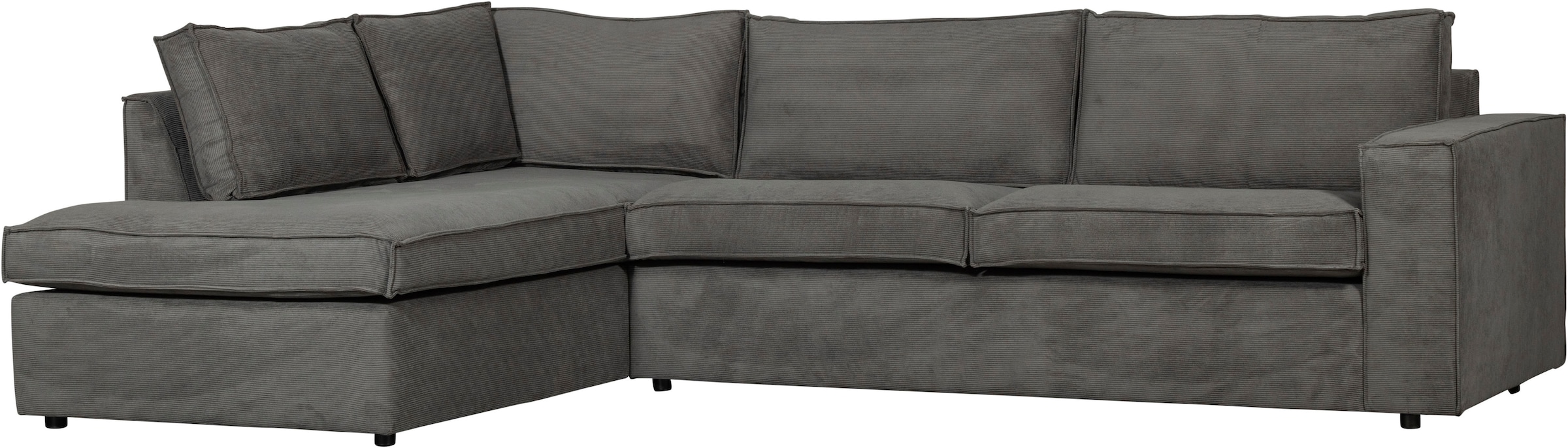 WOOOD Ecksofa »Thomas Rechts Bezug mit Steppnaht, H 92 x B 283 x D 197 cm« Tragkraft 400 kg, Losse Sitz- und Rückenkissen, Pfleiglicht