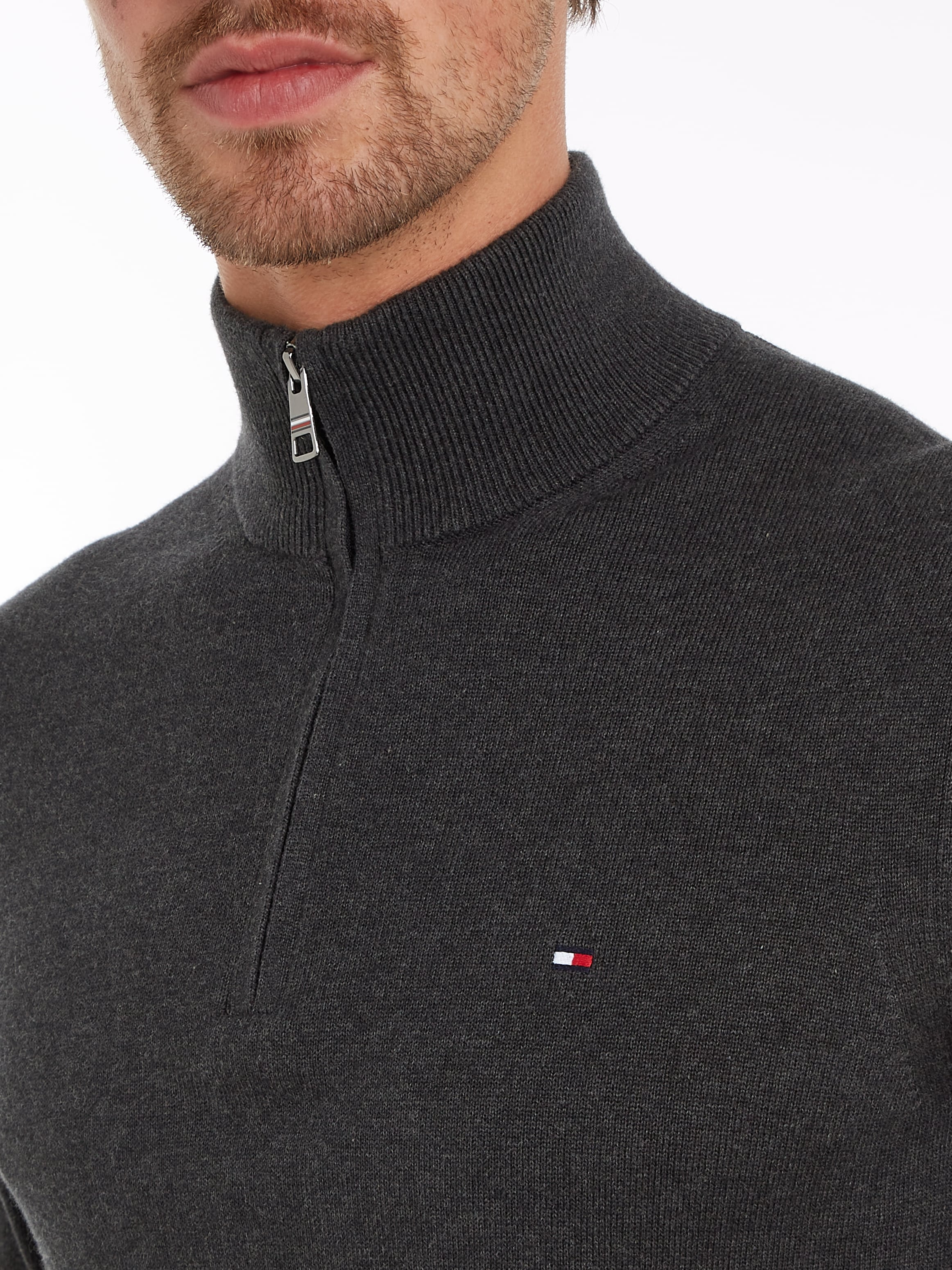 Tommy Hilfiger Troyer »PIMA ORG CTN CASHMERE ZIP MOCK«