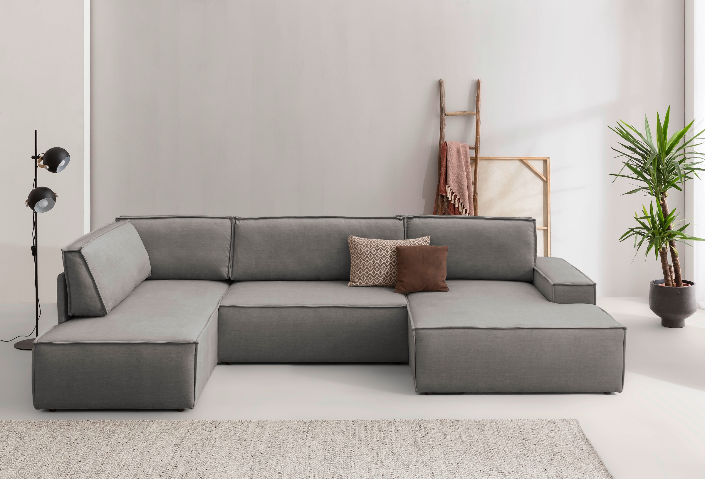 GOODproduct Paysage de salon »SHERWOOD U-Form, 329 cm - OTTO. Verlässliche Qualität.« Fonction couchage avec coffre-lit (194x139 cm), velours côtelé, vintage, velours