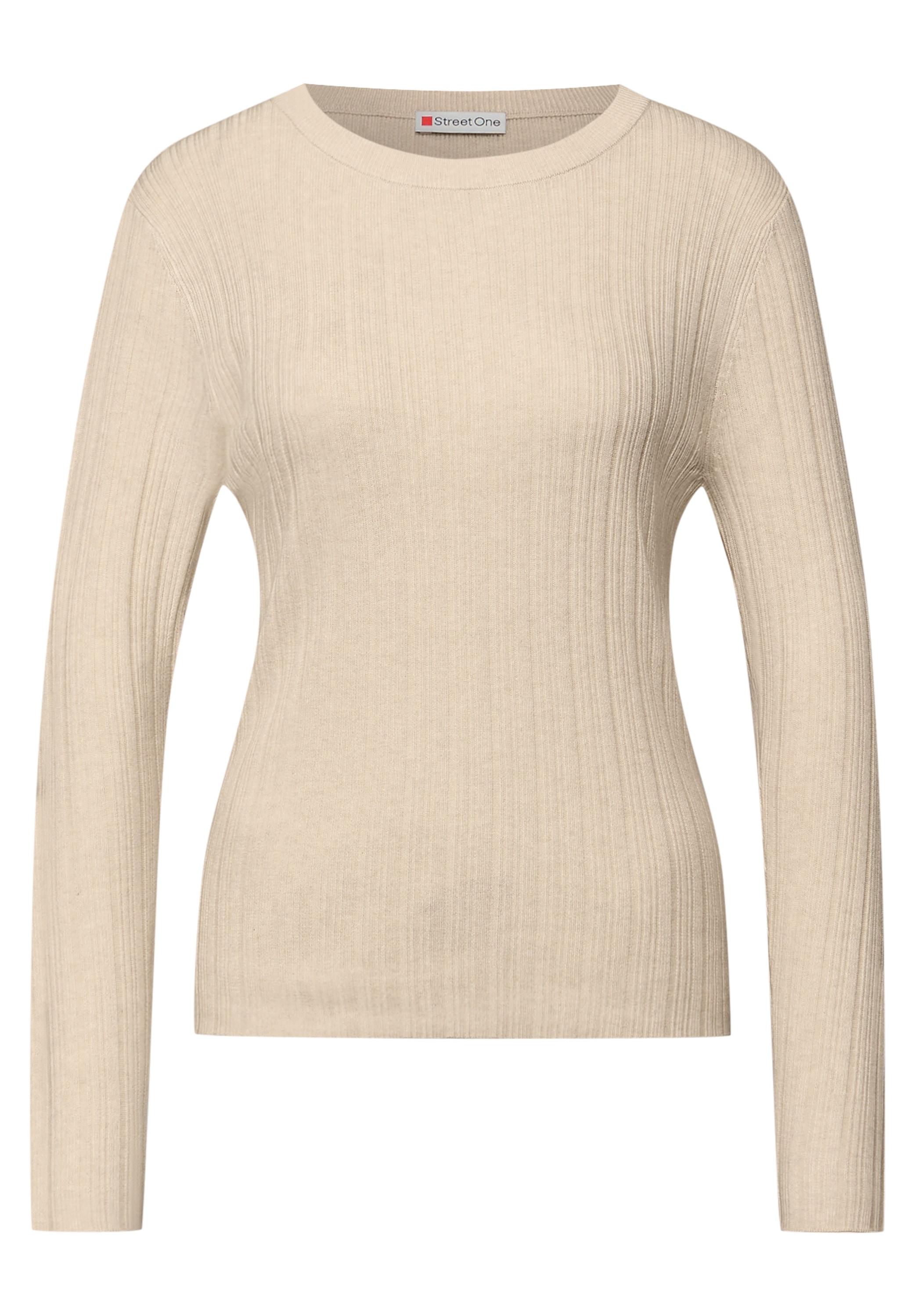 STREET ONE Strickpullover mit Rippstruktur und Viskose