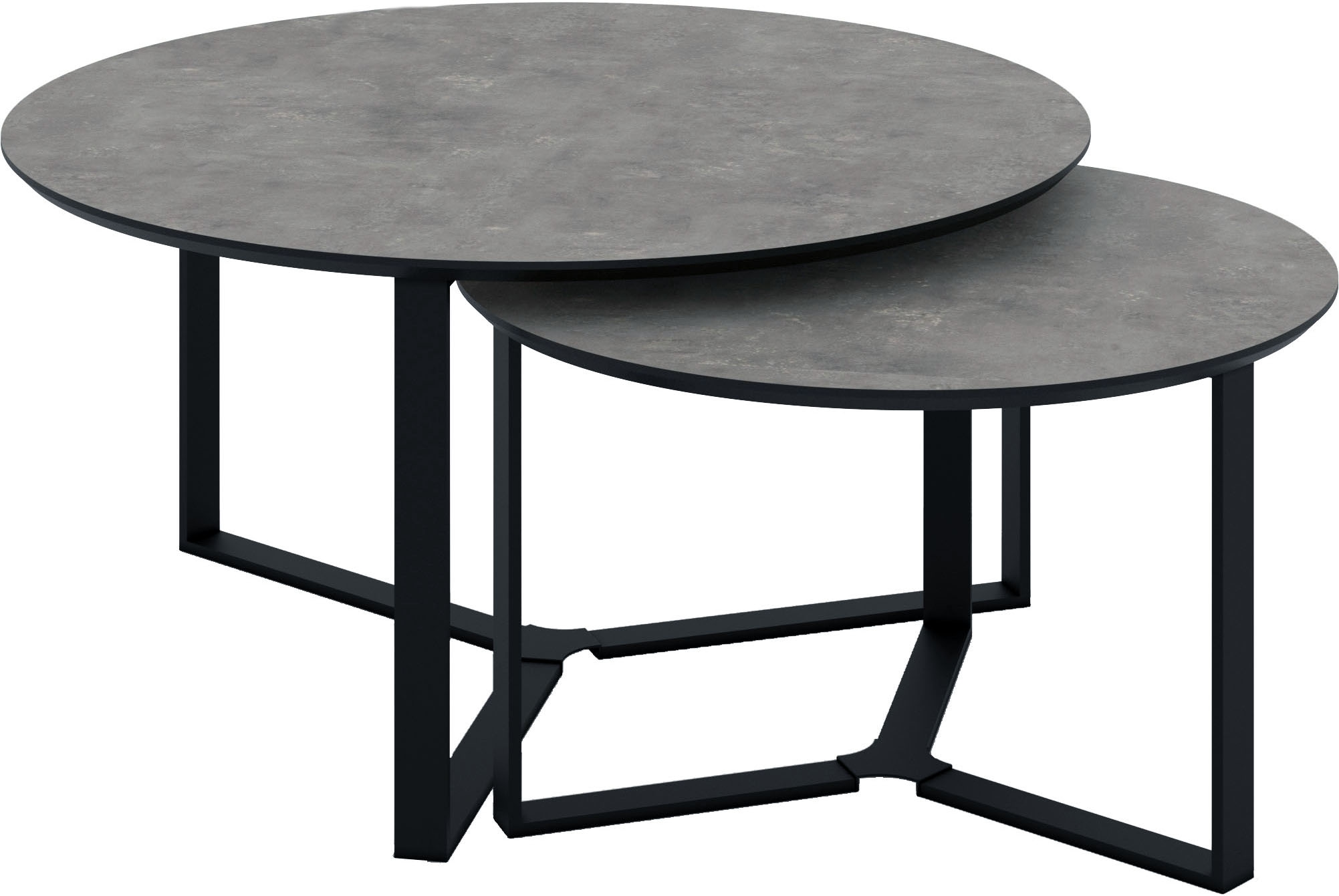 Image of HELA Couchtisch "MASSA" Set, 2 Stk. tlg. 2er Set, Gestell rechteckig, Melamin mit Schweizer Kante