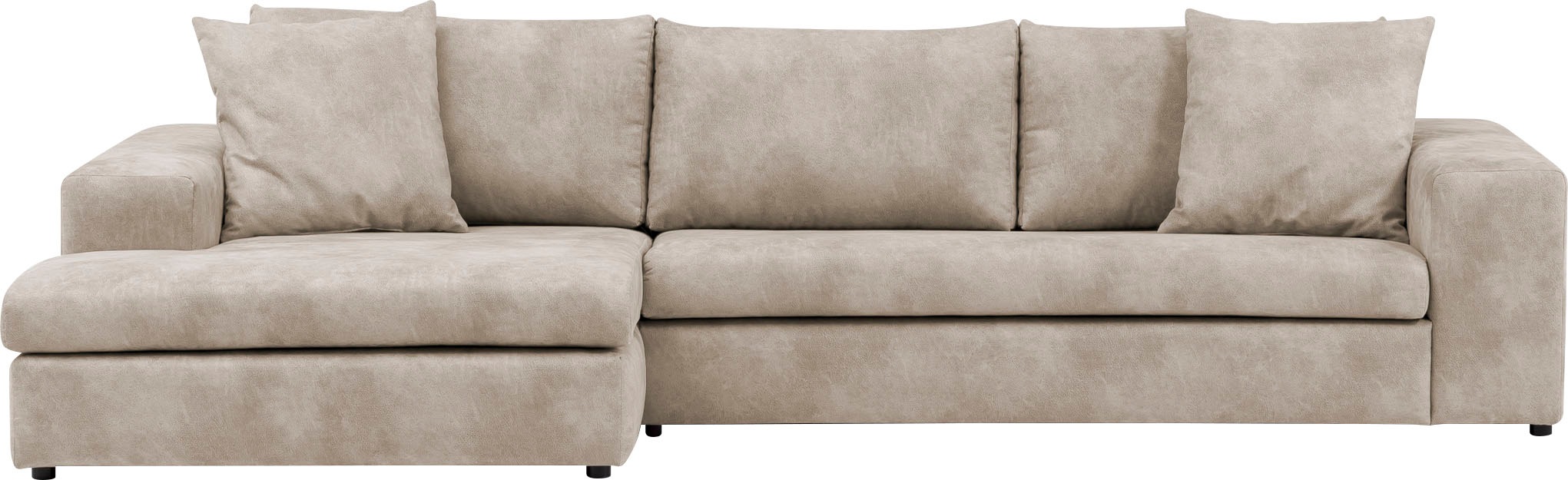 andas Ecksofa »SLEETLAND XXL in Samtvelours oder Vintage-Leder-Optik, L-Form,«, besonders gross und bequem