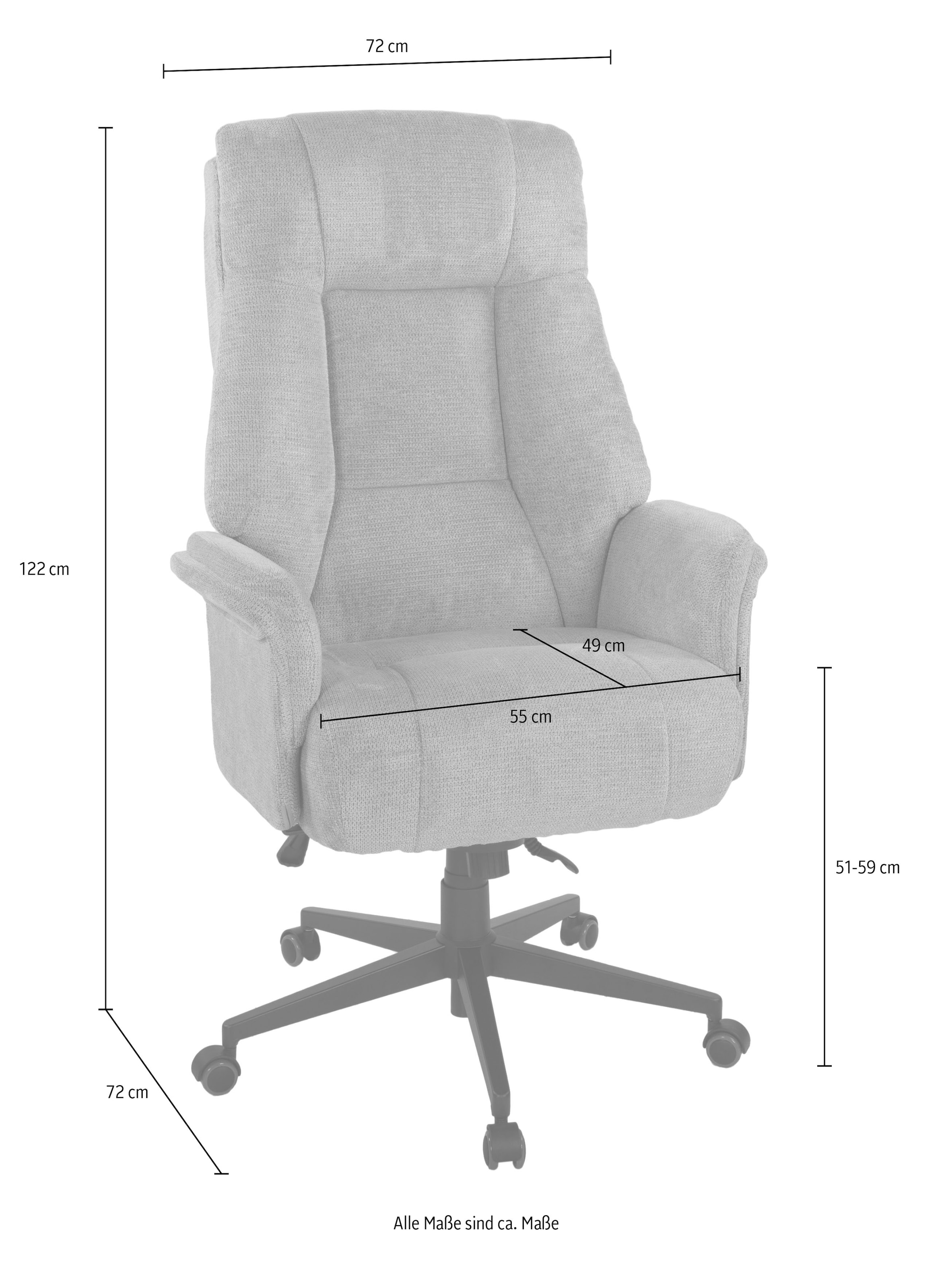 Duo Collection Chefsessel »Chefsessel Otto XXL« () 1 Stk.16 cm Federkern, belastbar bis 150 kg, Wippmechanik, Höhenverstellung