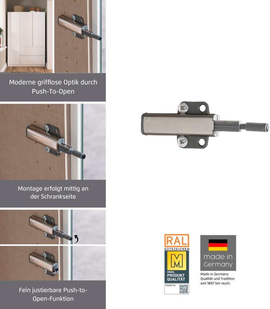rauch Armoire à portes battantes »Kleiderschrank Schrank Garderobe COSTA in den Breiten 91/136/181 cm« En 3 configurations BASIC/CLASSIC/PREMIUM,  beaucoup d’espace, façade sans poignées et fonction push-to-open MADE IN GERMANY