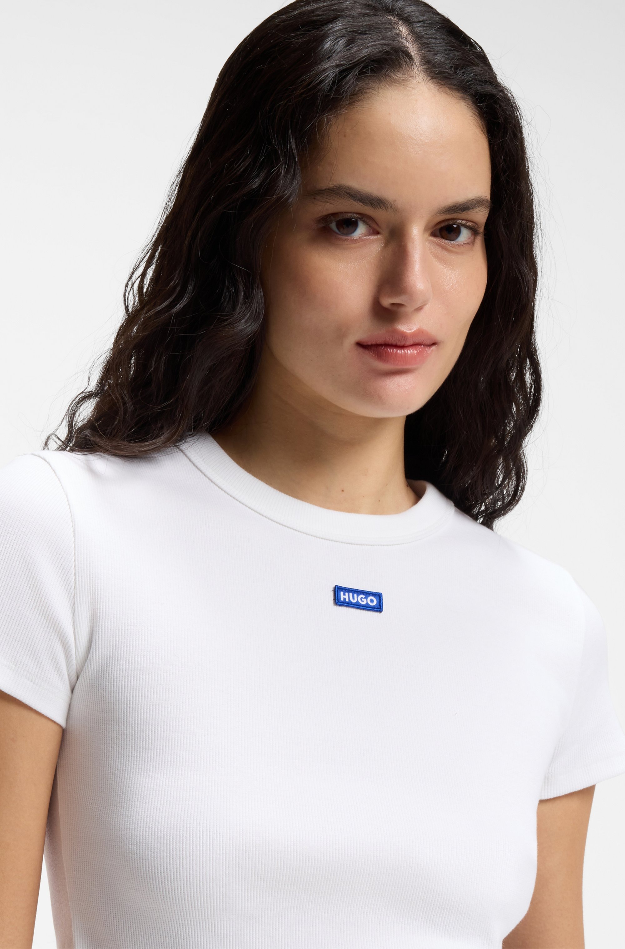 HUGO T-shirt »Baby Tee« en longueur raccourcie