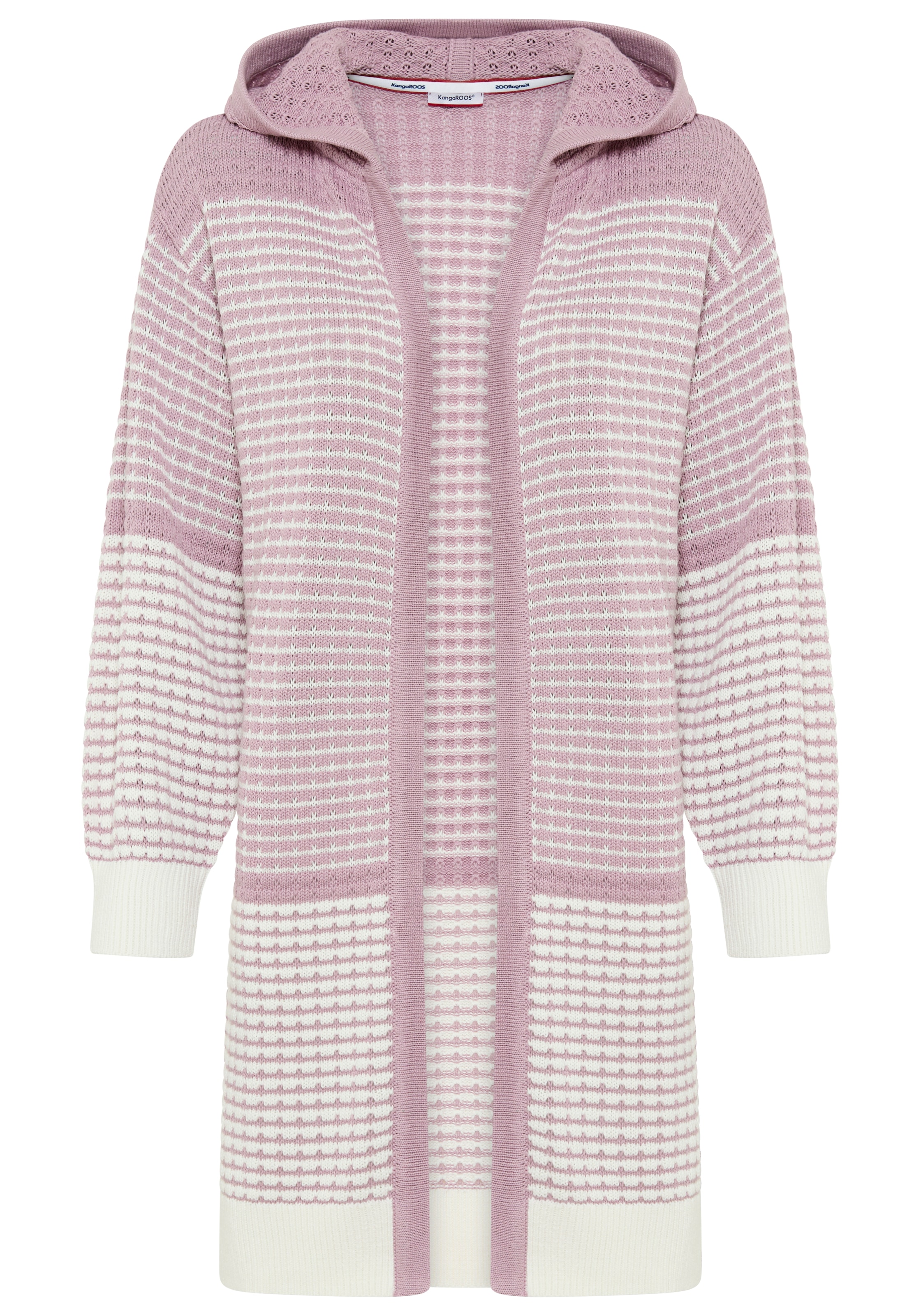 KangaROOS Kapuzenstrickjacke mit angesagtem Strickmuster