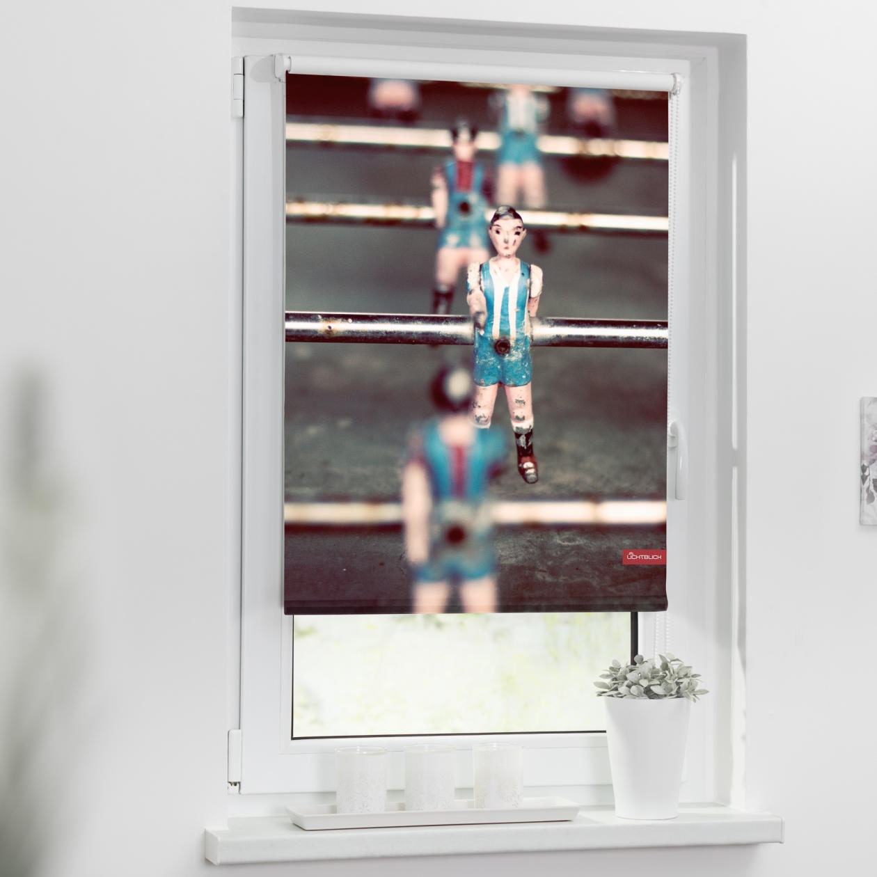 Image of LICHTBLICK ORIGINAL Seitenzugrollo »Rollo Klemmfix, ohne Bohren, Verdunkelung, Kicker - Grau Blau«, verdunkelnd, Verdunkelung-energiesparend, freihängend bei Ackermann Versand Schweiz