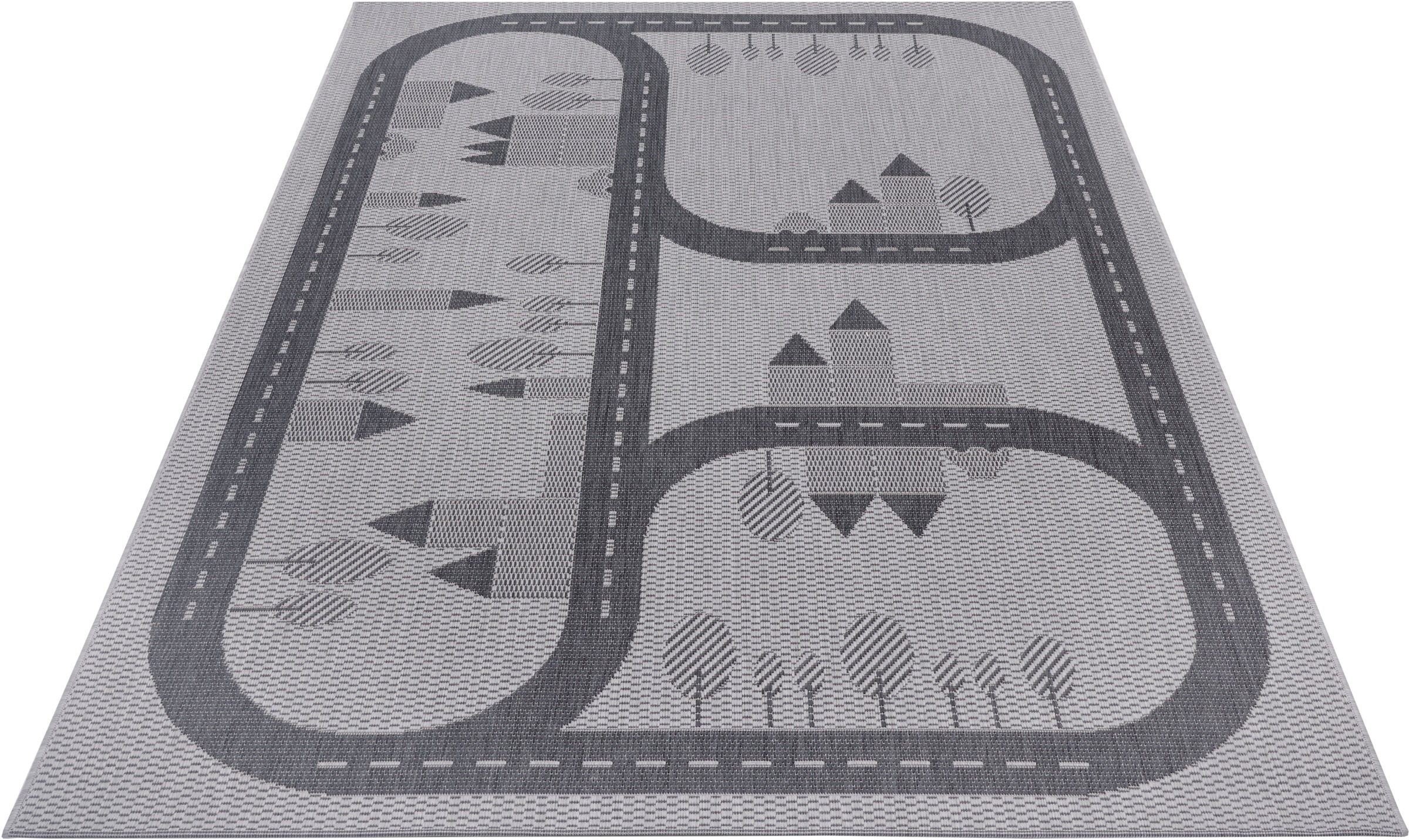 Image of Lüttenhütt Kinderteppich »Conrad«, rechteckig, 3 mm Höhe, Strassen Spielunterlage, In- und Outdoor geeignet, Flachgewebe, Strapazierfähiger & Pflegeleichter Teppich, ideale Teppiche fürs Kinderzimmer bei Ackermann Versand Schweiz