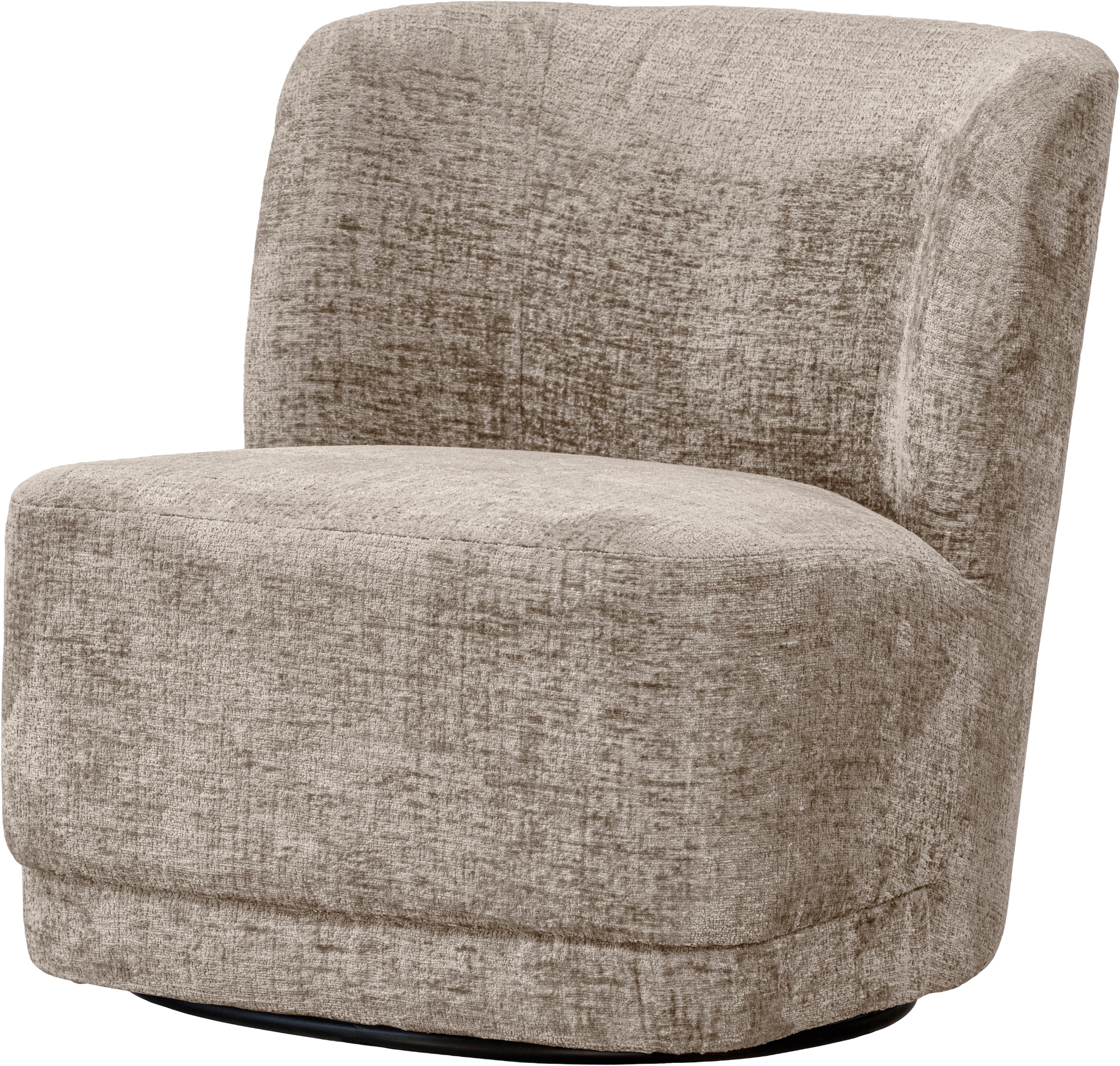 WOOOD Fauteuil pivotant »Atty mit struktur-Velvetbezug und Drehmechanismus B 74 x T 65 x H 75cm« Très haute résistance à l'usure, livré monté, capacité de charge 120 kg