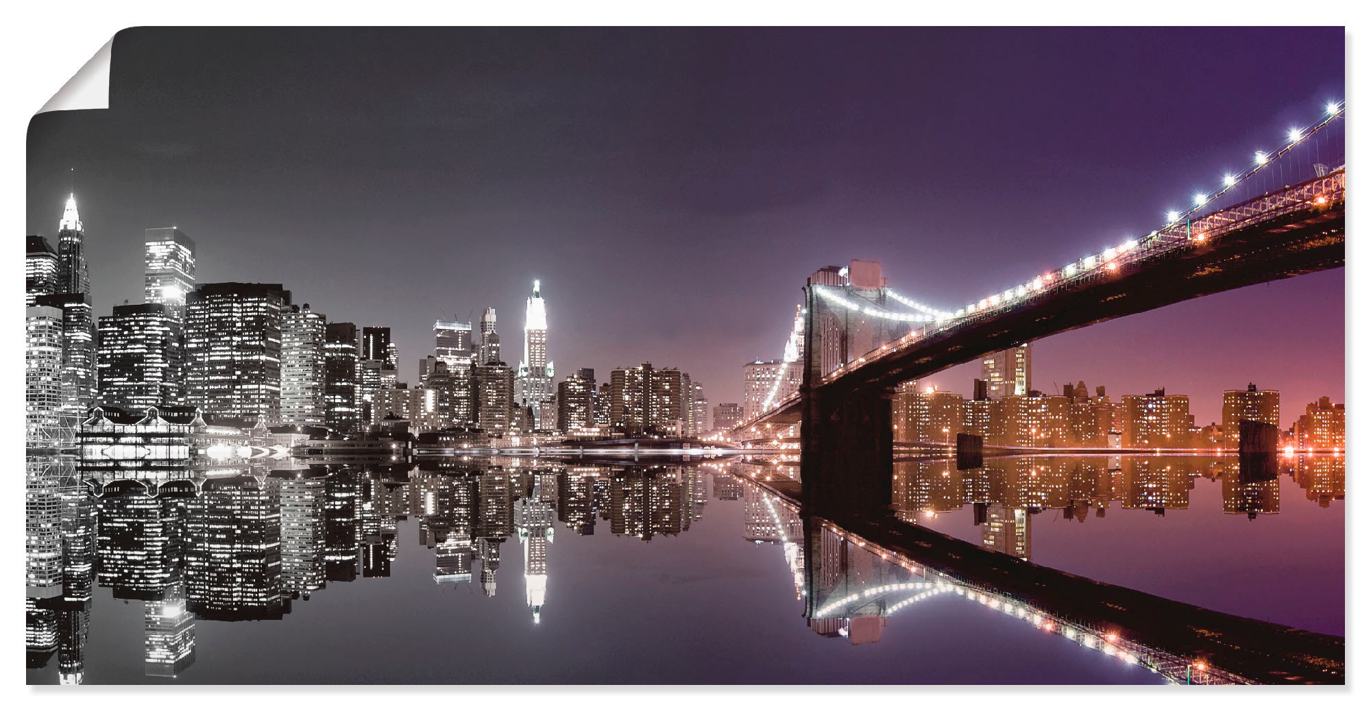 Image of Artland Wandbild »New York Skyline nächtliche Reflektion«, Amerika, (1 St.) bei Ackermann Versand Schweiz